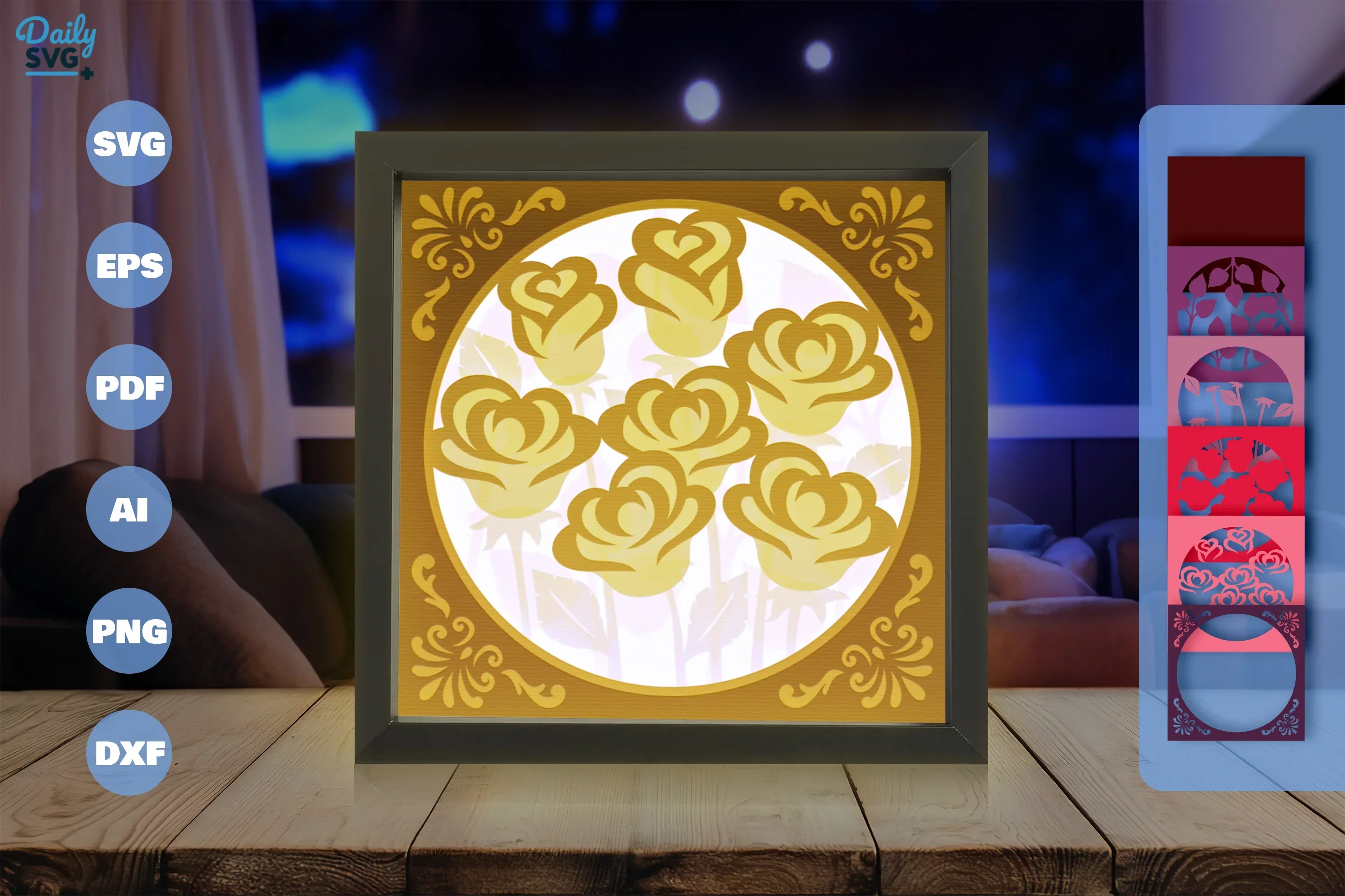 Papercut SVG Bundle: Bunch of Roses Design - Image 3