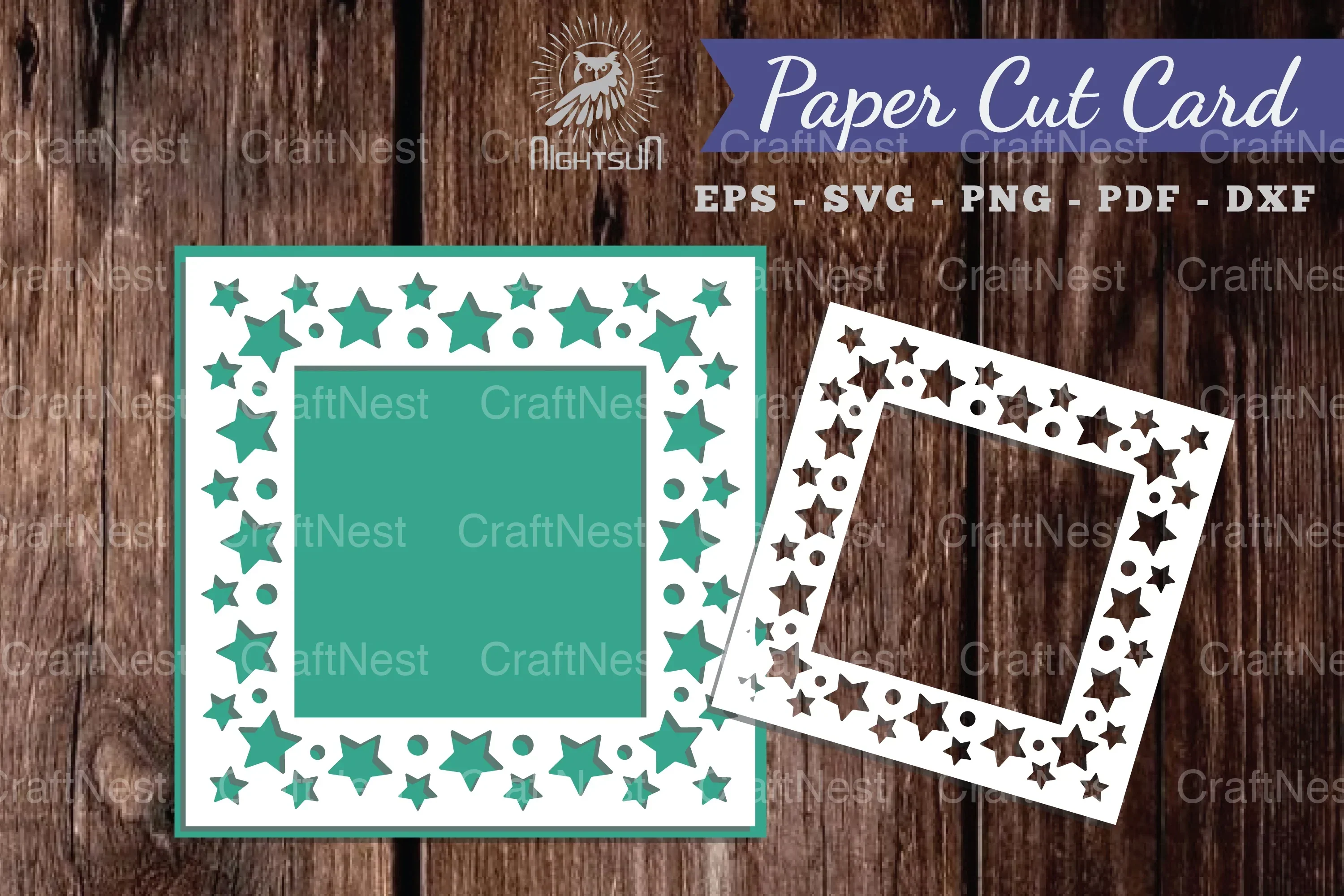 Parkling Stars Papercut Card SVG Design Bundle