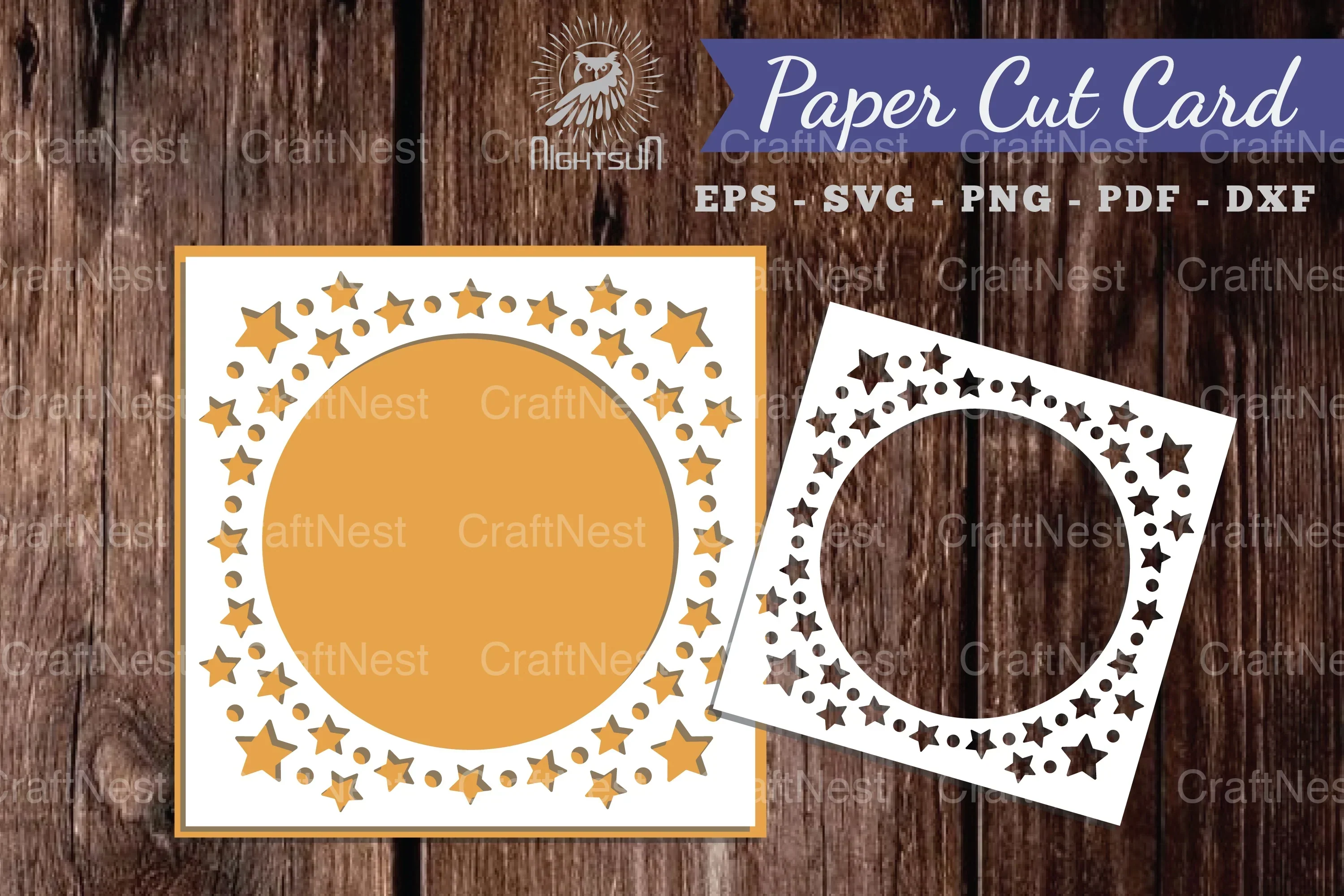Parkling Stars Papercut Card SVG Design Bundle