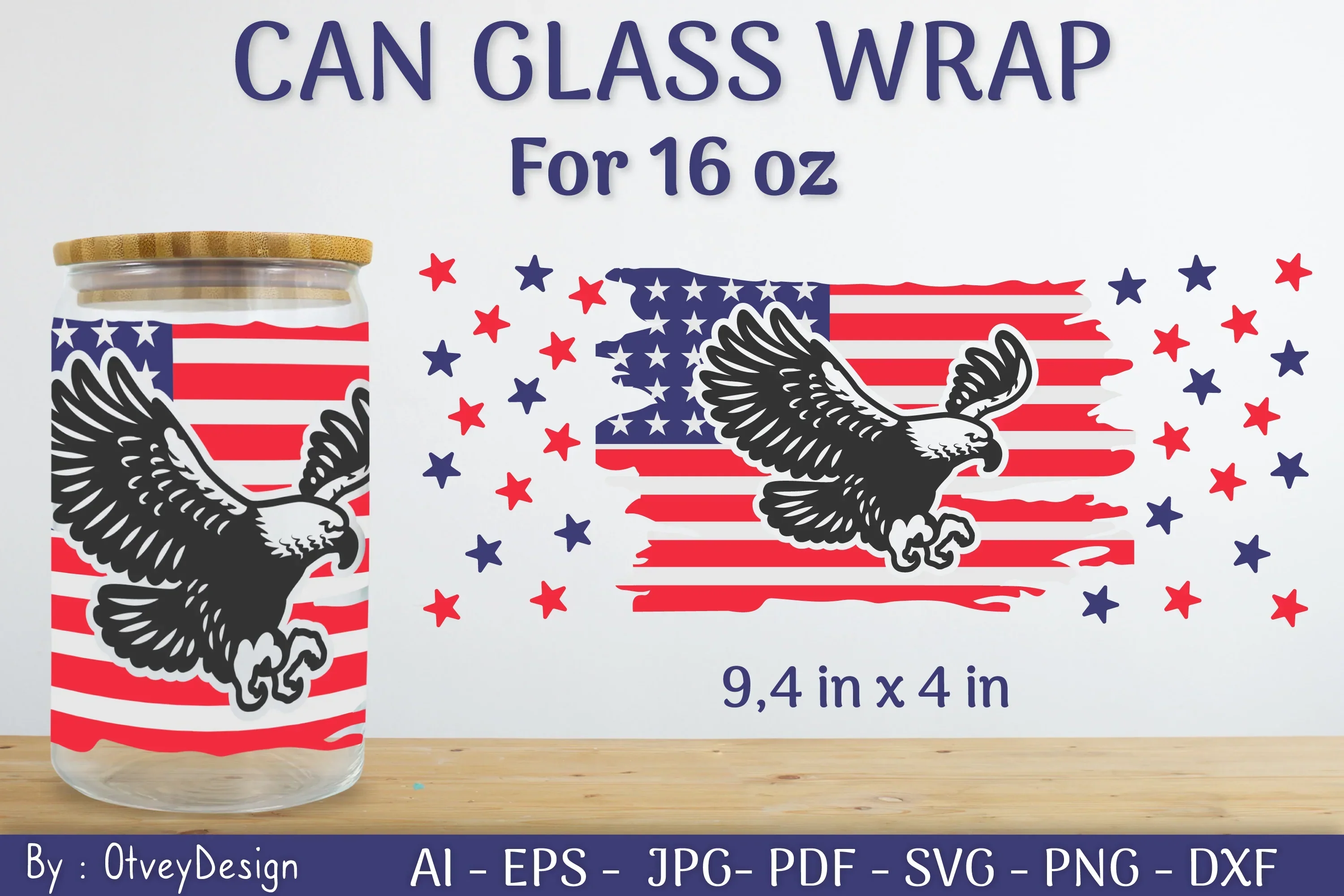 Patriotic 16 oz Can Glass SVG Bundle - Image 2