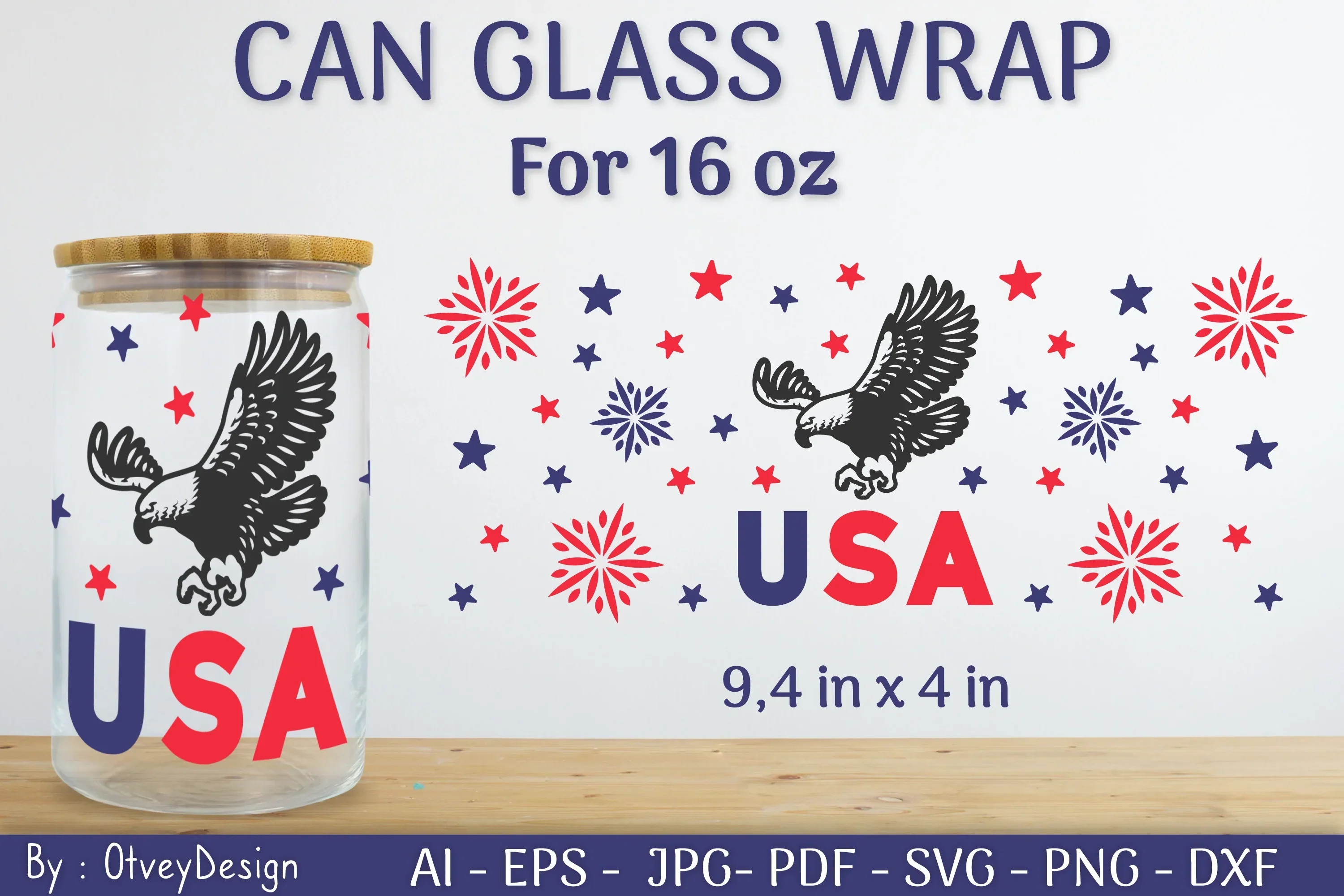 Patriotic 16 oz Can Glass Warp SVG Bundle - Image 2