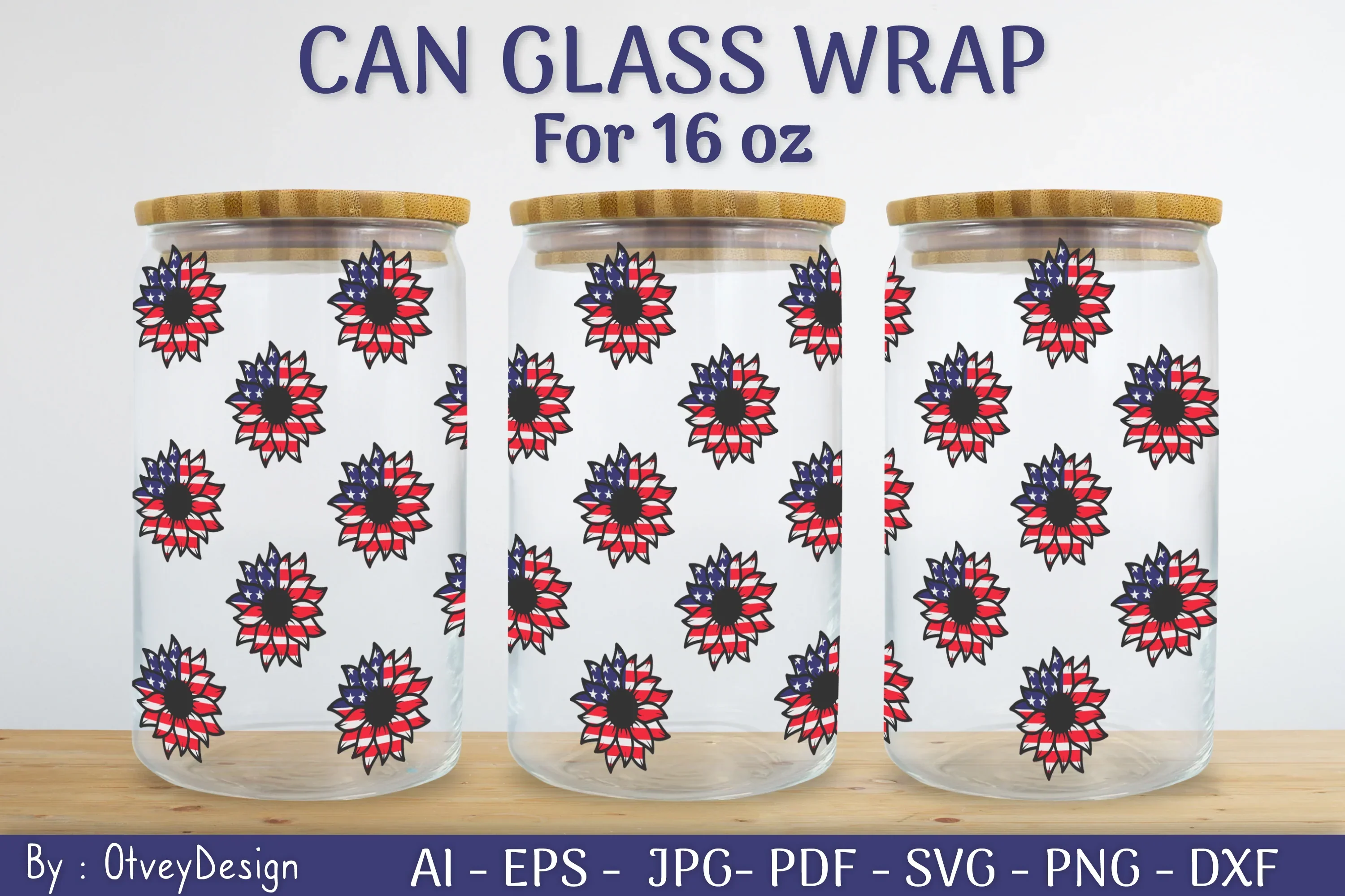 Patriotic 16 oz Can Glass Warp SVG Bundle - Image 2