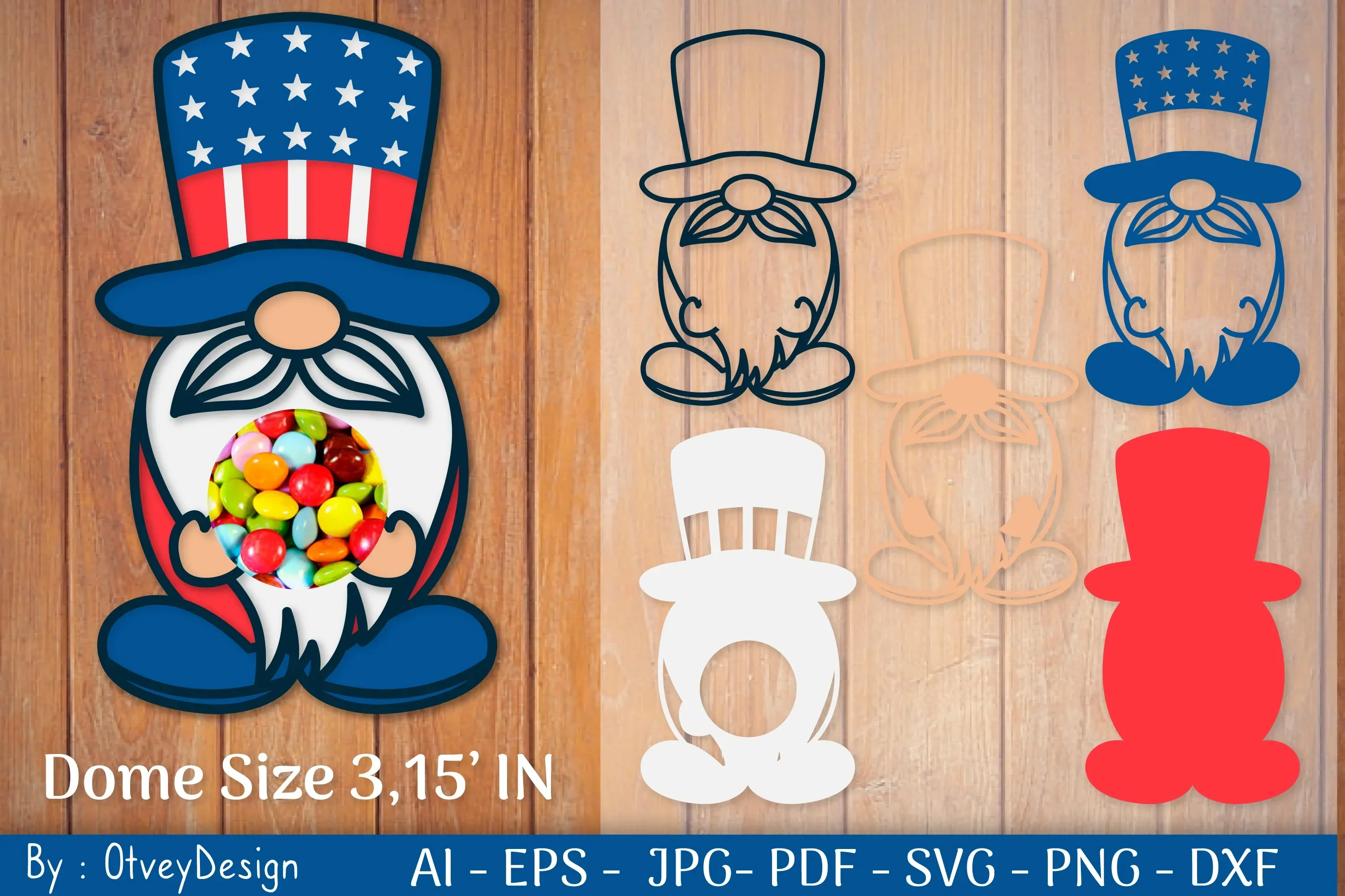 Patriotic 4th of July Dome SVG Bundle