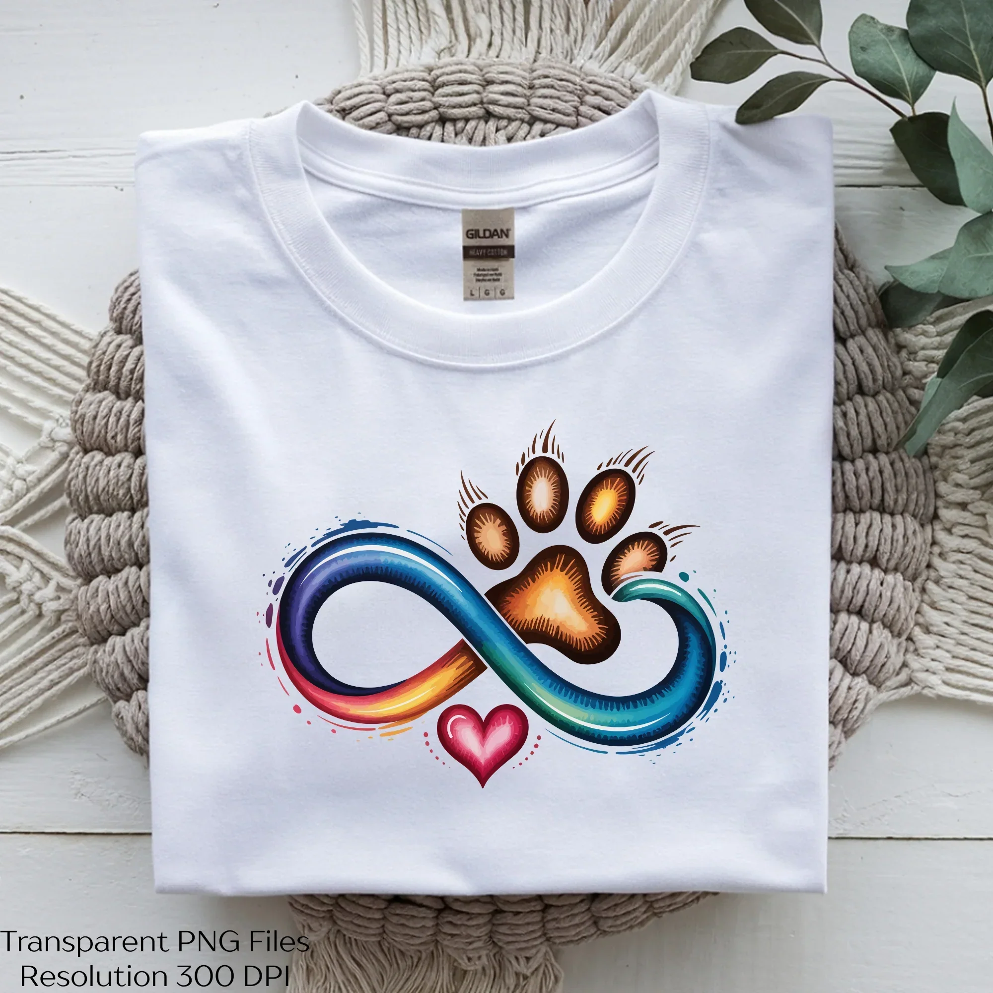 Paw and Heart Love Infinity Clipart Bundle