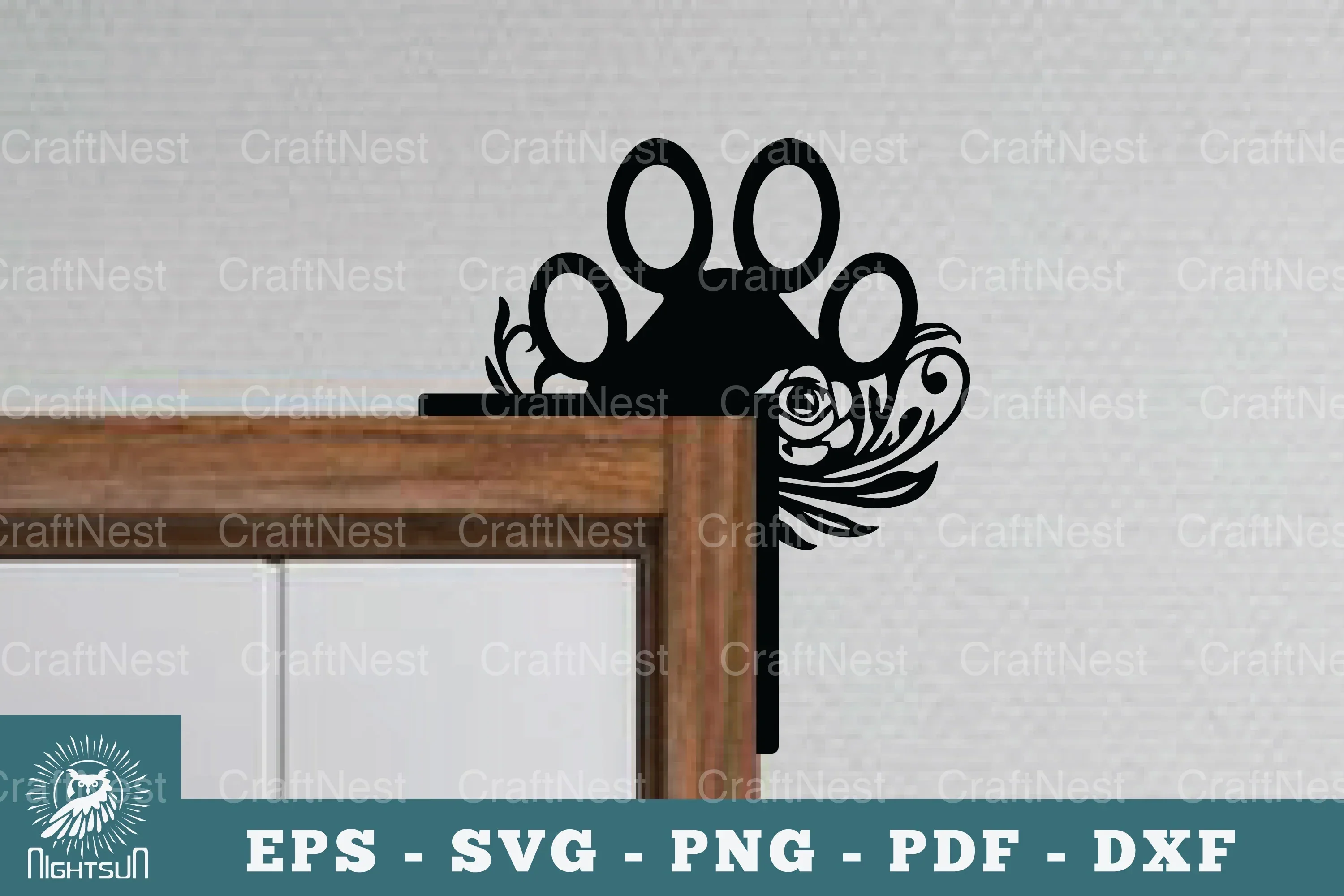Paw Door Corner Lasercut SVG Bundle
