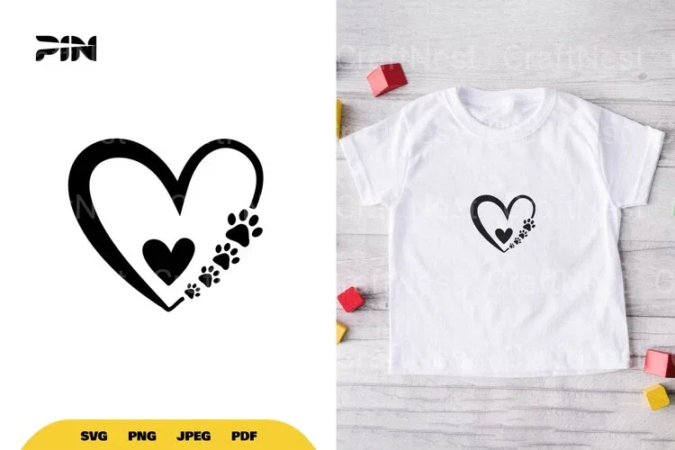 Paw Heart SVG Bundle