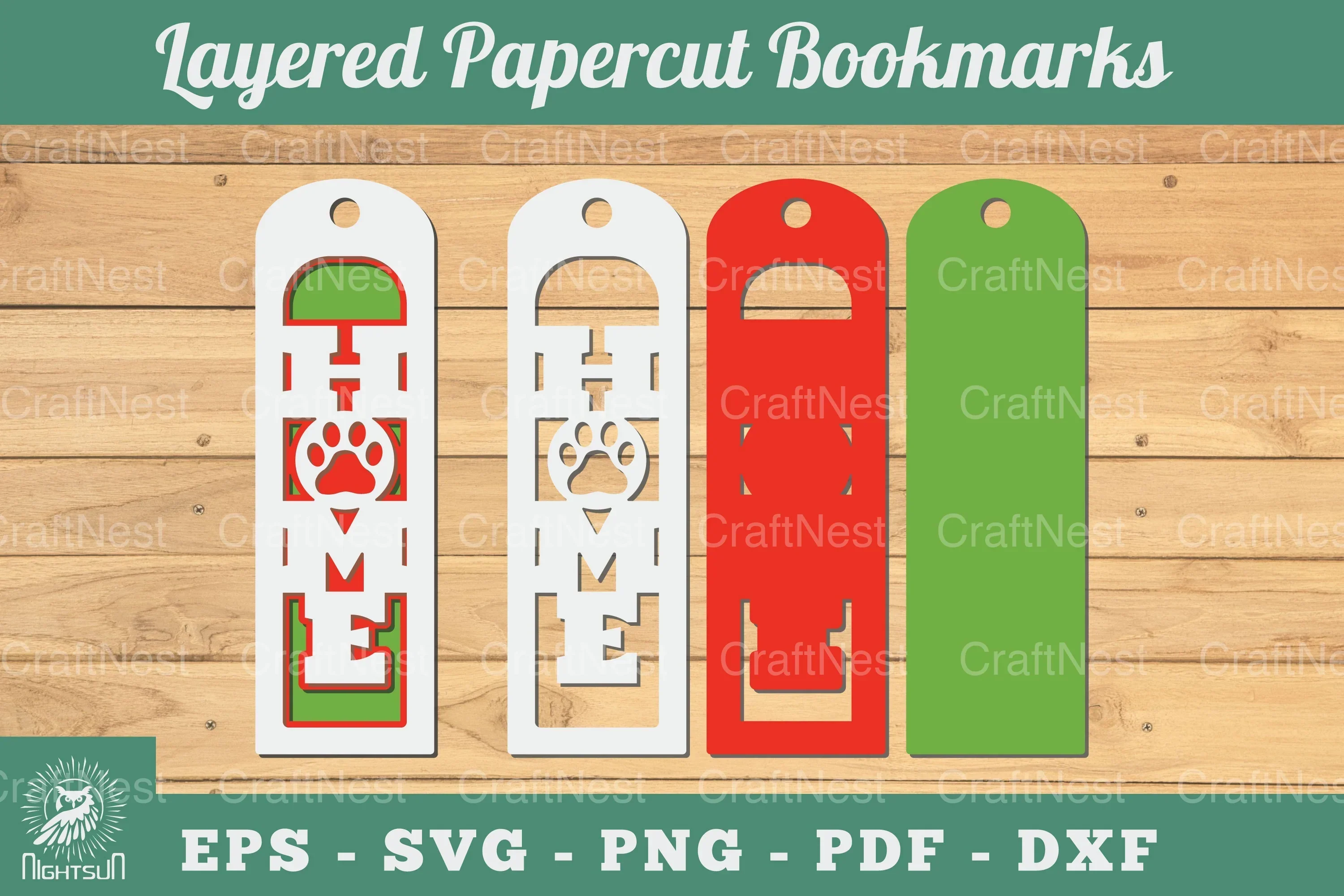 Paw Home 3D Papercut Bookmarks Bundle