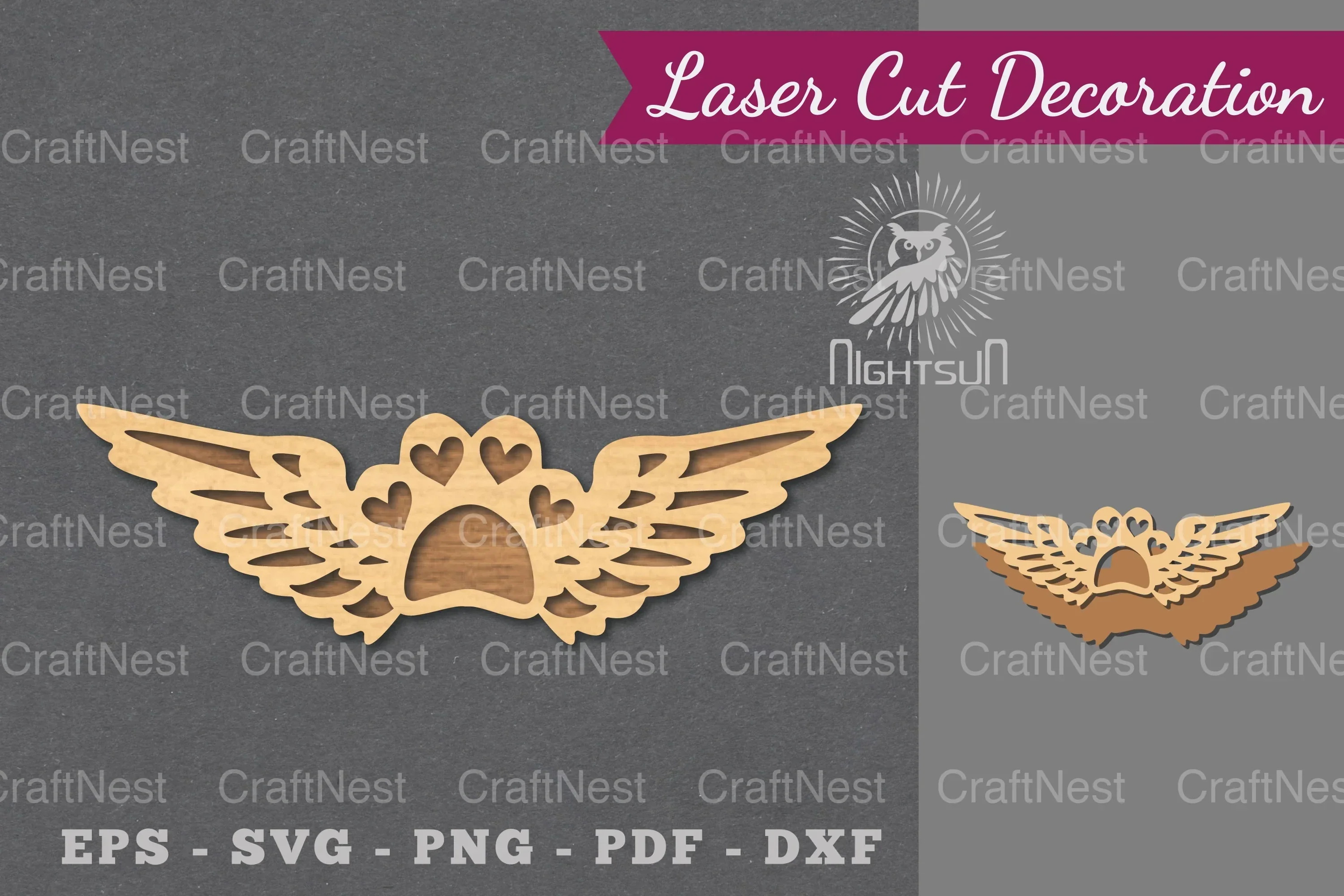 Paw Memorial Laser Cut Decoration Clipart Bundle