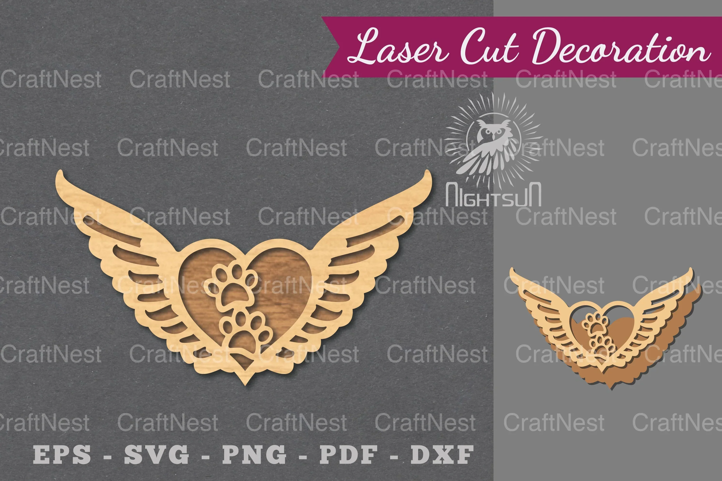 Paw Memorial Laser Cut Decoration Clipart Bundle