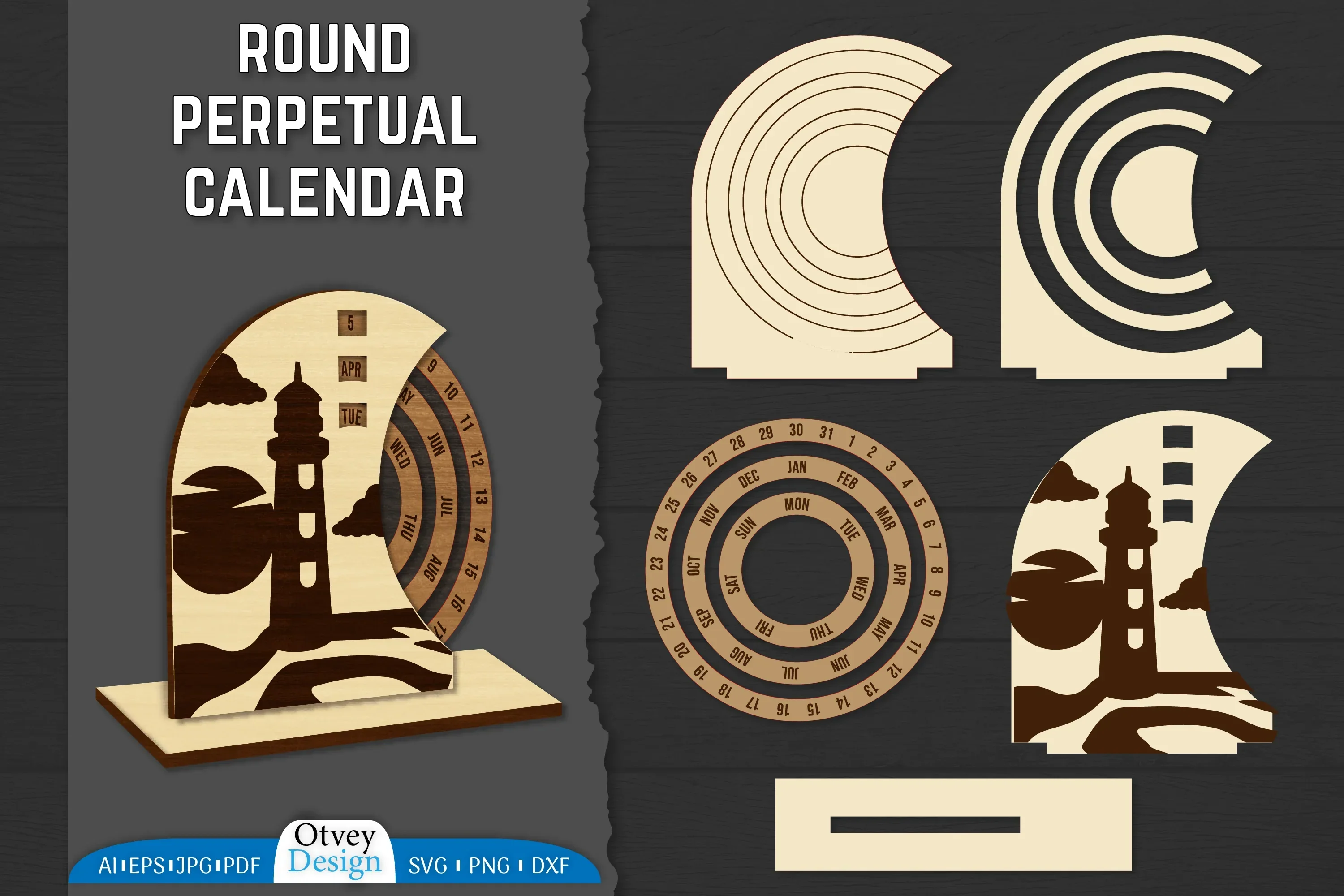 Perpetual Calendar Lasercut SVG Bundle