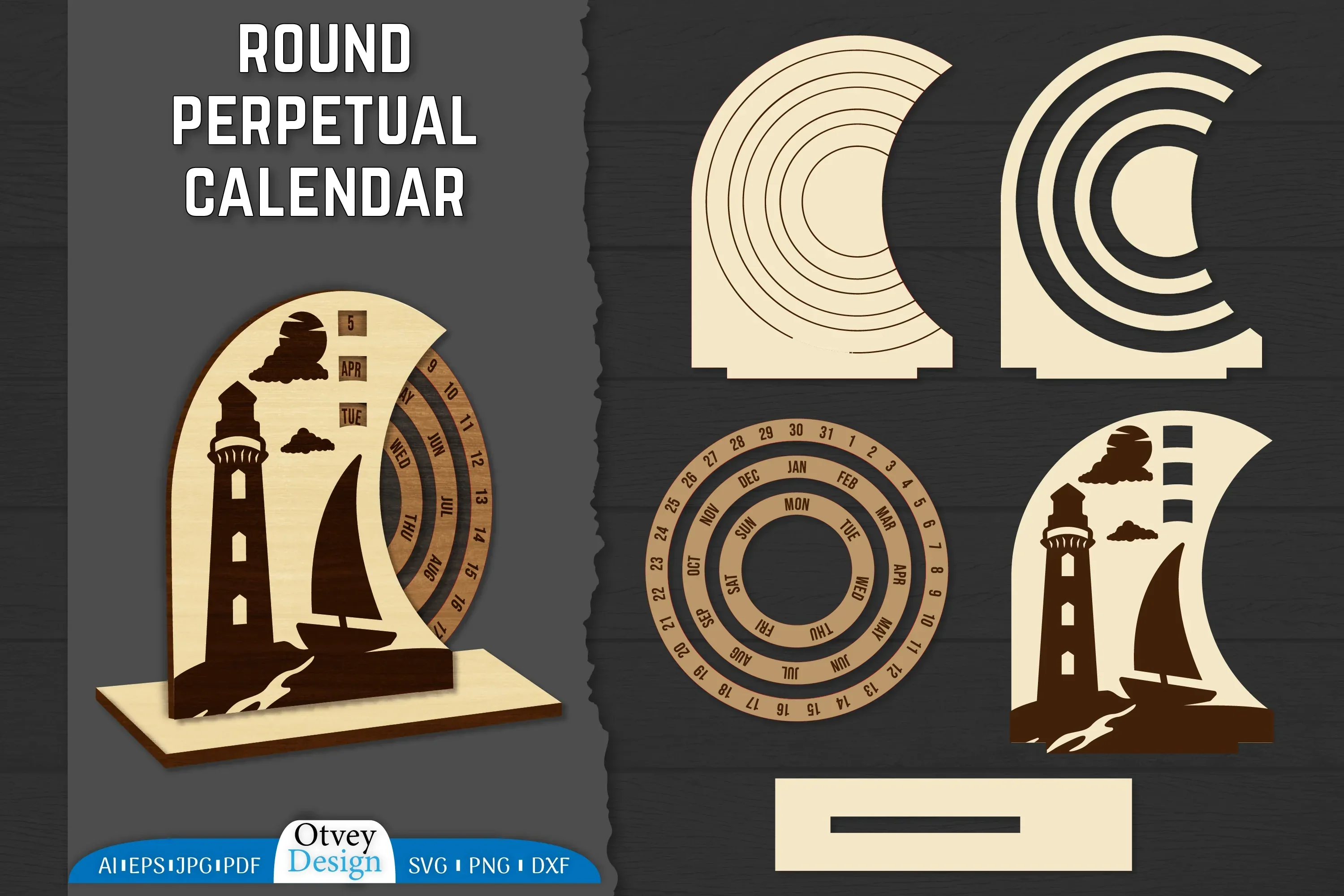 Perpetual Calendar Lasercut SVG Bundle