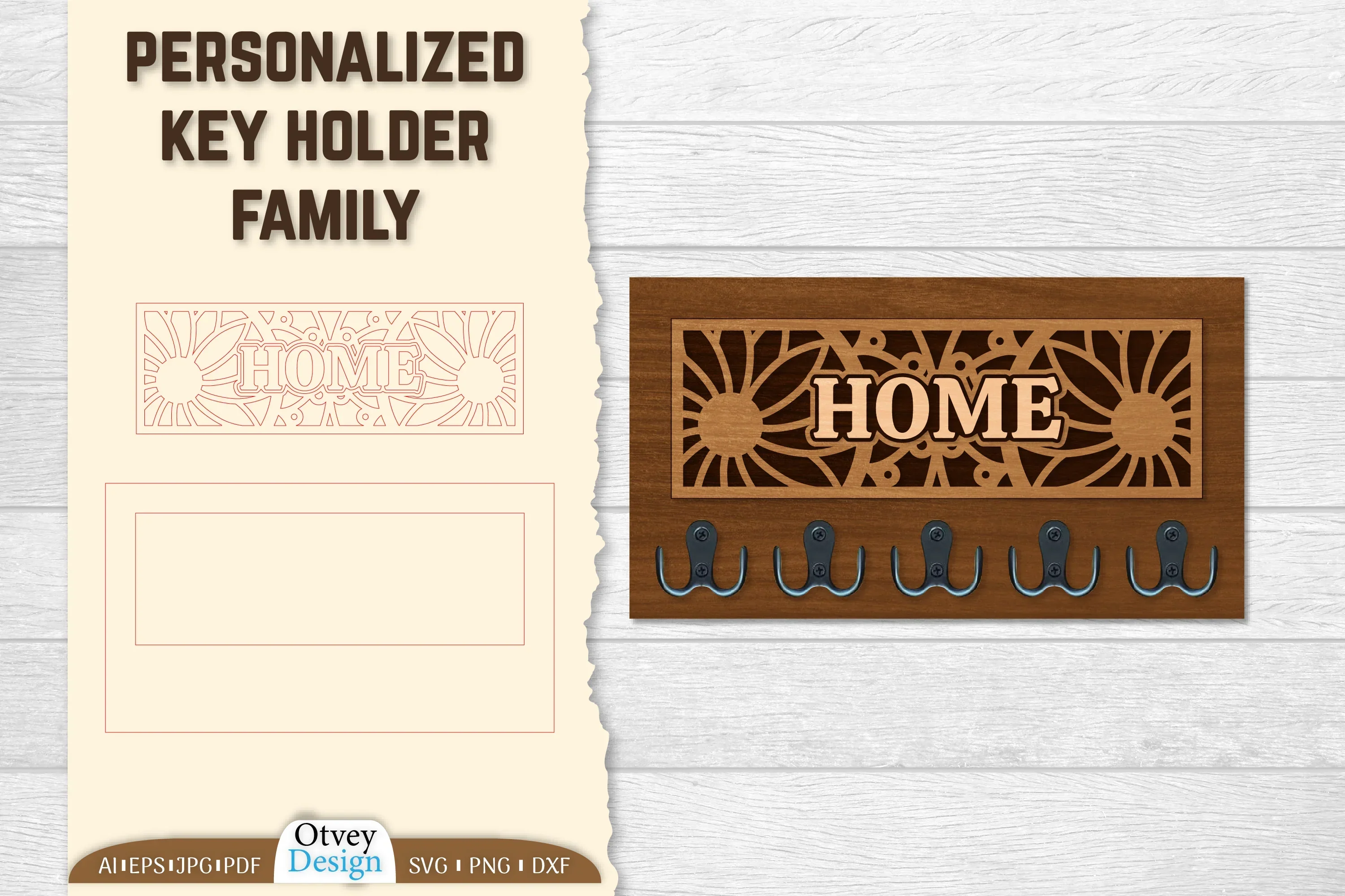 Personalized Key Holder Lasercut SVG Bundle