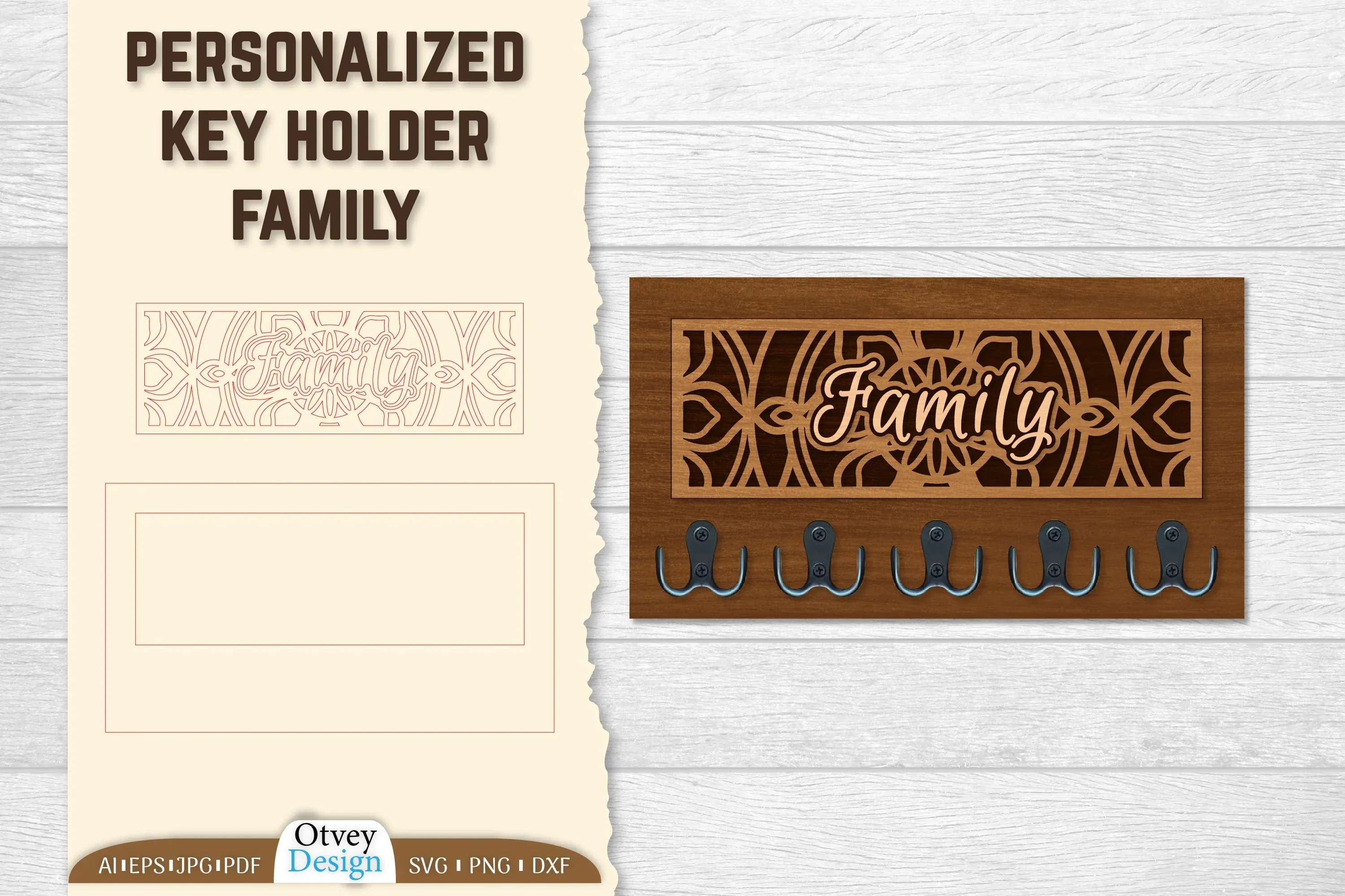 Personalized Key Holder Lasercut SVG Bundle