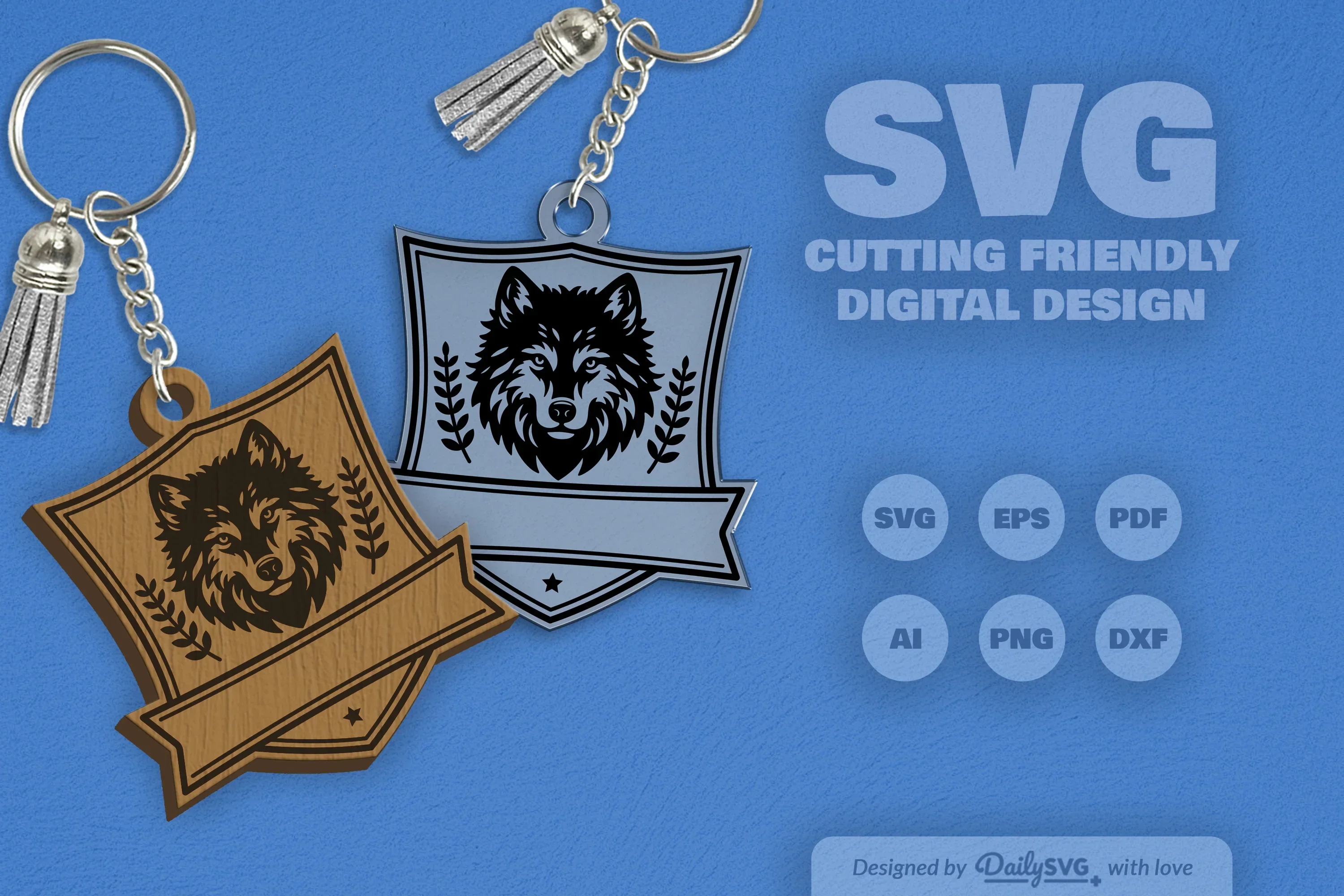 Personalized Wild Animal Keychain Laser Cut Clipart - Image 4