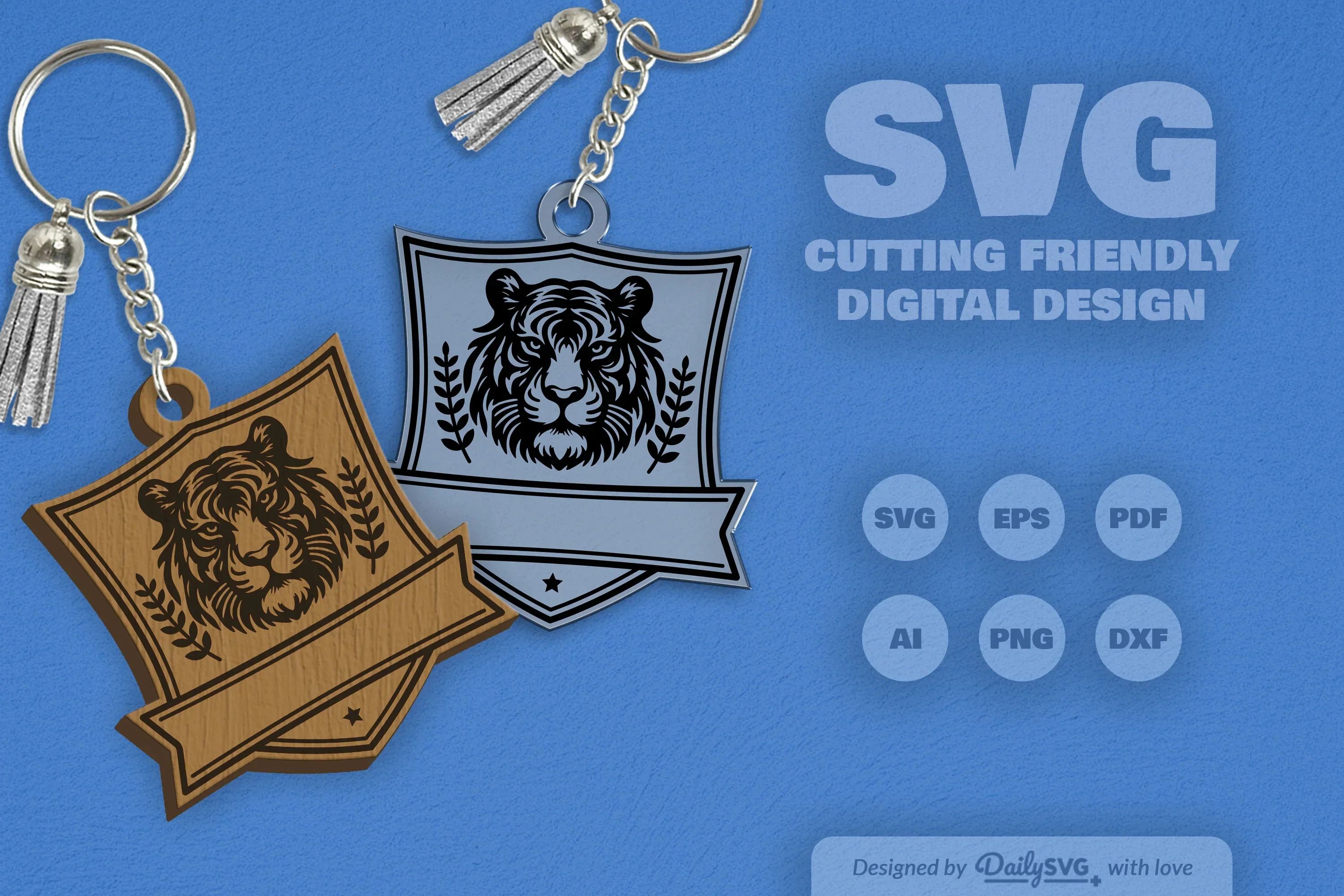 Personalized Wild Animal Keychain Laser Cut Clipart - Image 5
