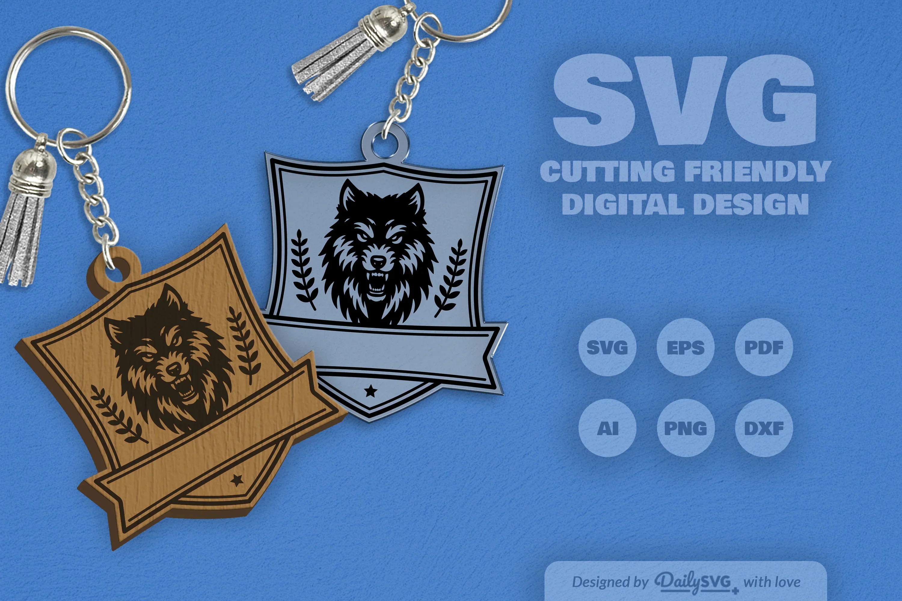 Personalized Wild Animal Keychain Laser Cut Clipart - Image 7
