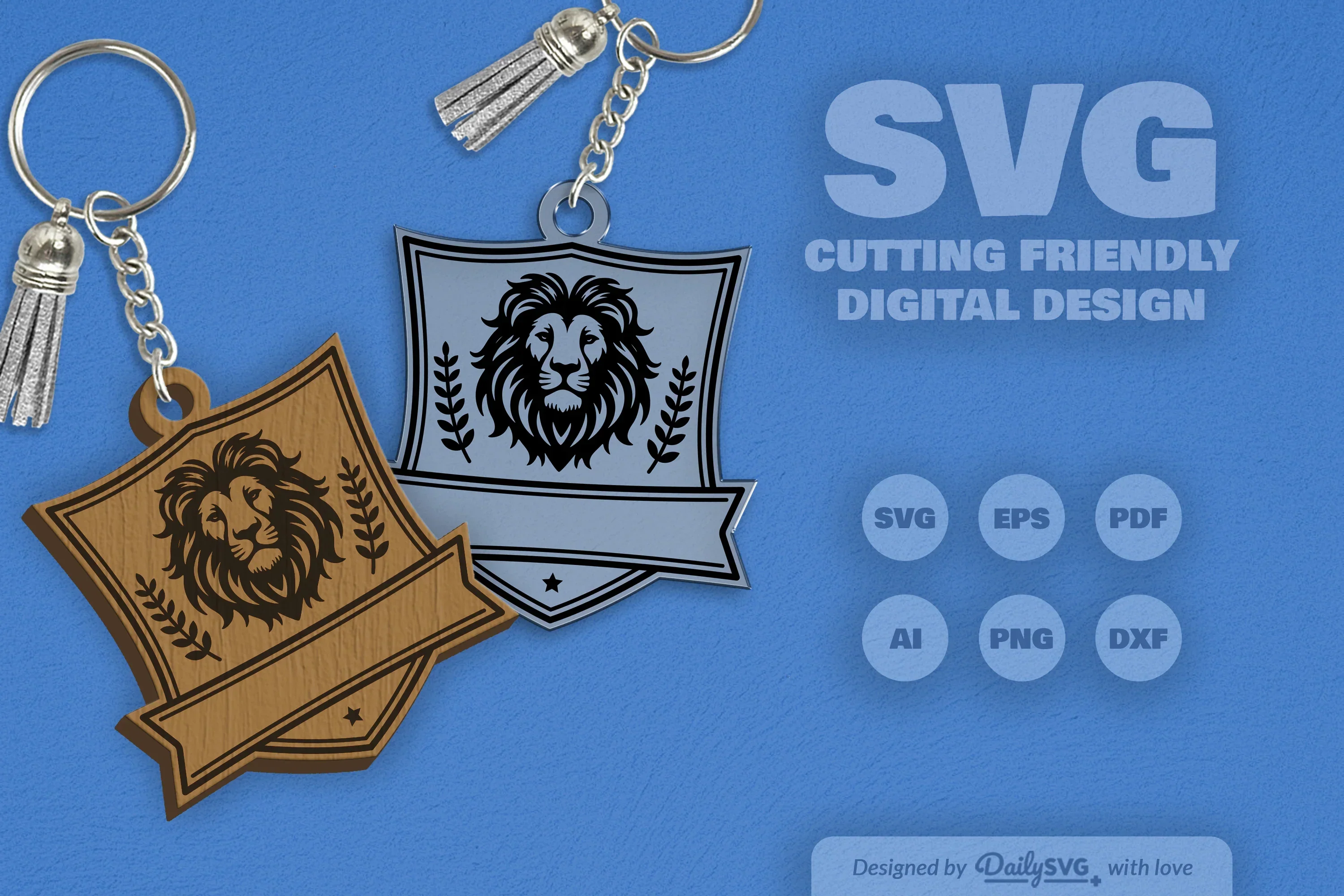 Personalized Wild Animal Keychain Laser Cut Clipart - Image 9