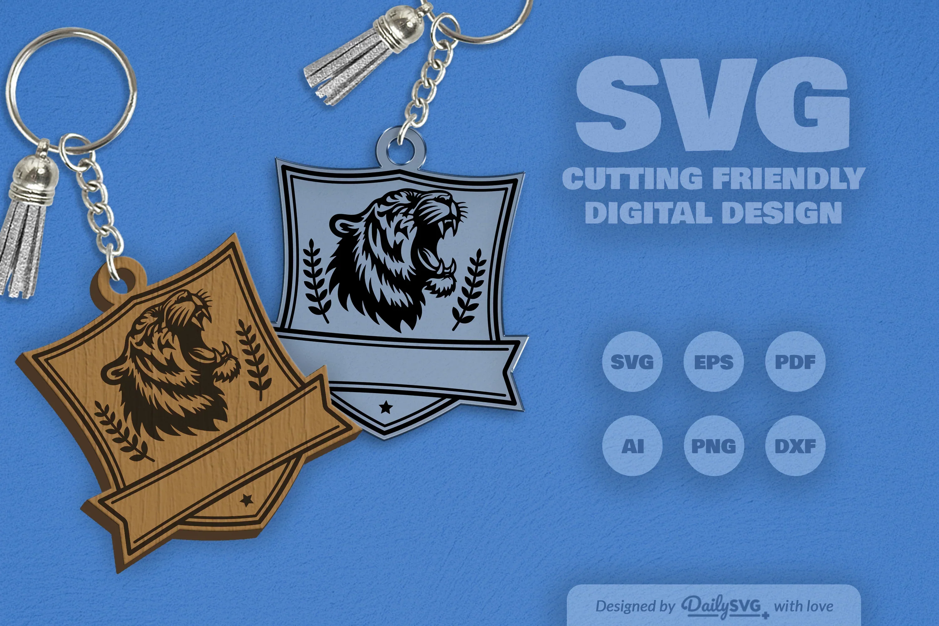 Personalized Wild Animal Keychain SVG Bundle SVGs - Image 2