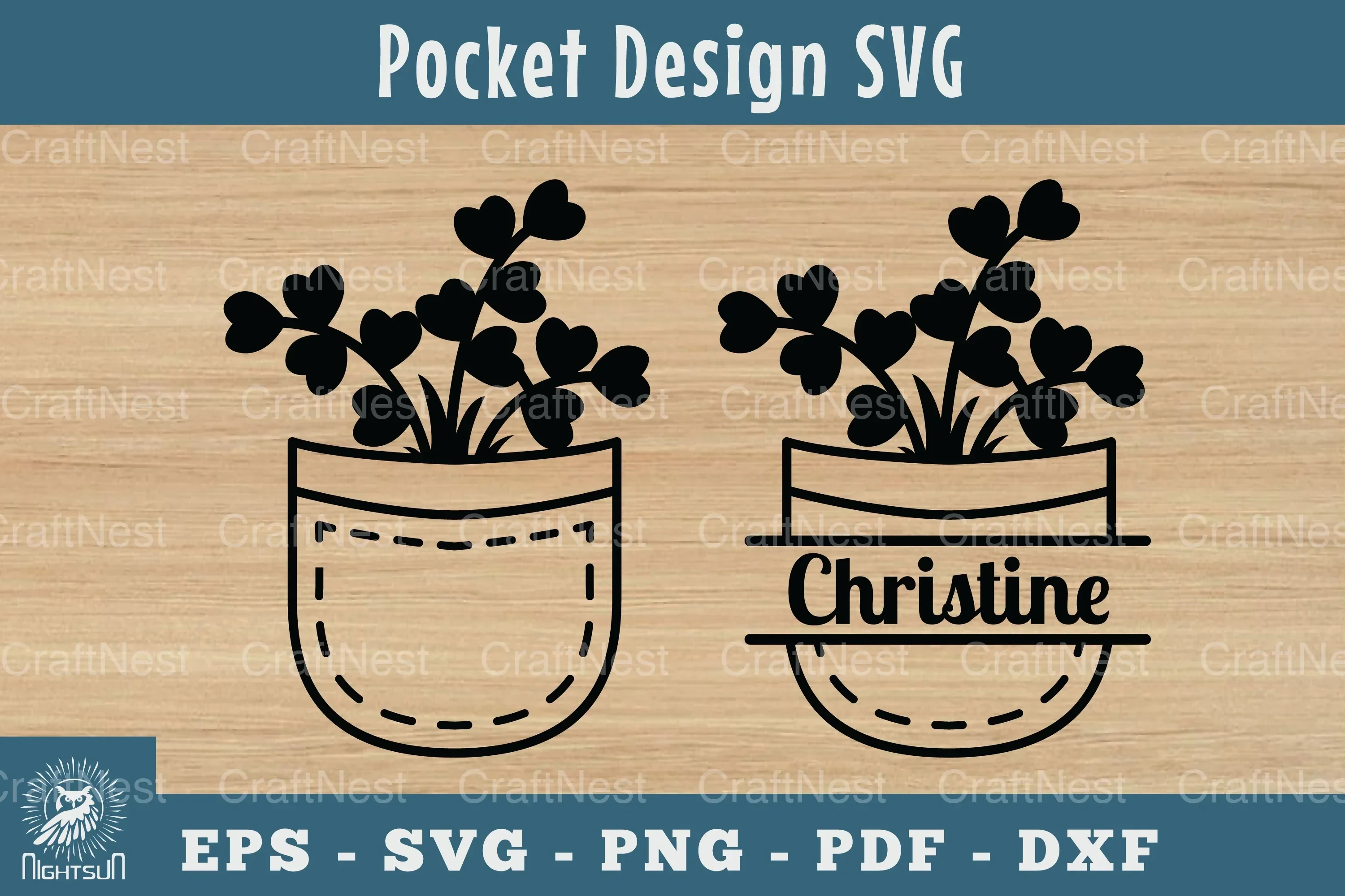 Plant in Pocket Silhouette Design Clipart Bundle
