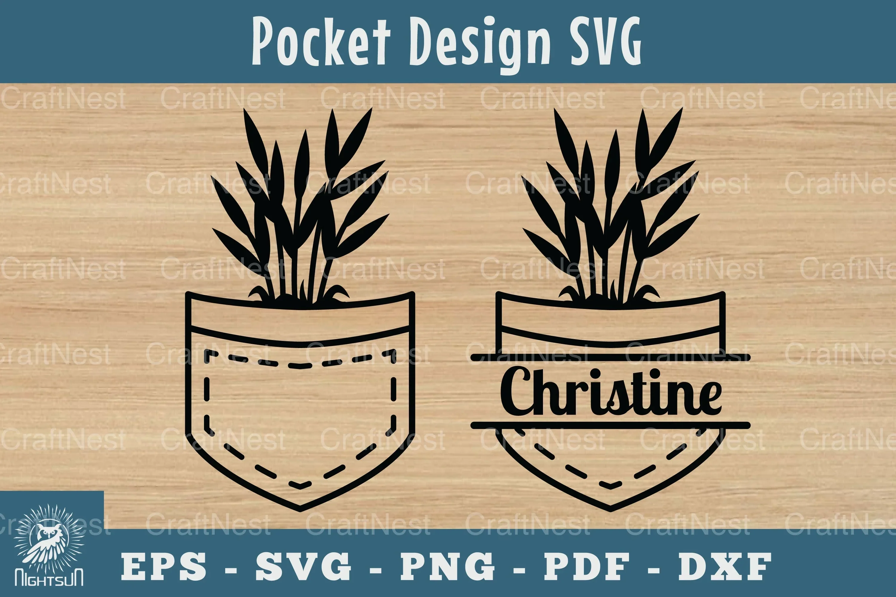 Plant in Pocket Silhouette Design Clipart Bundle