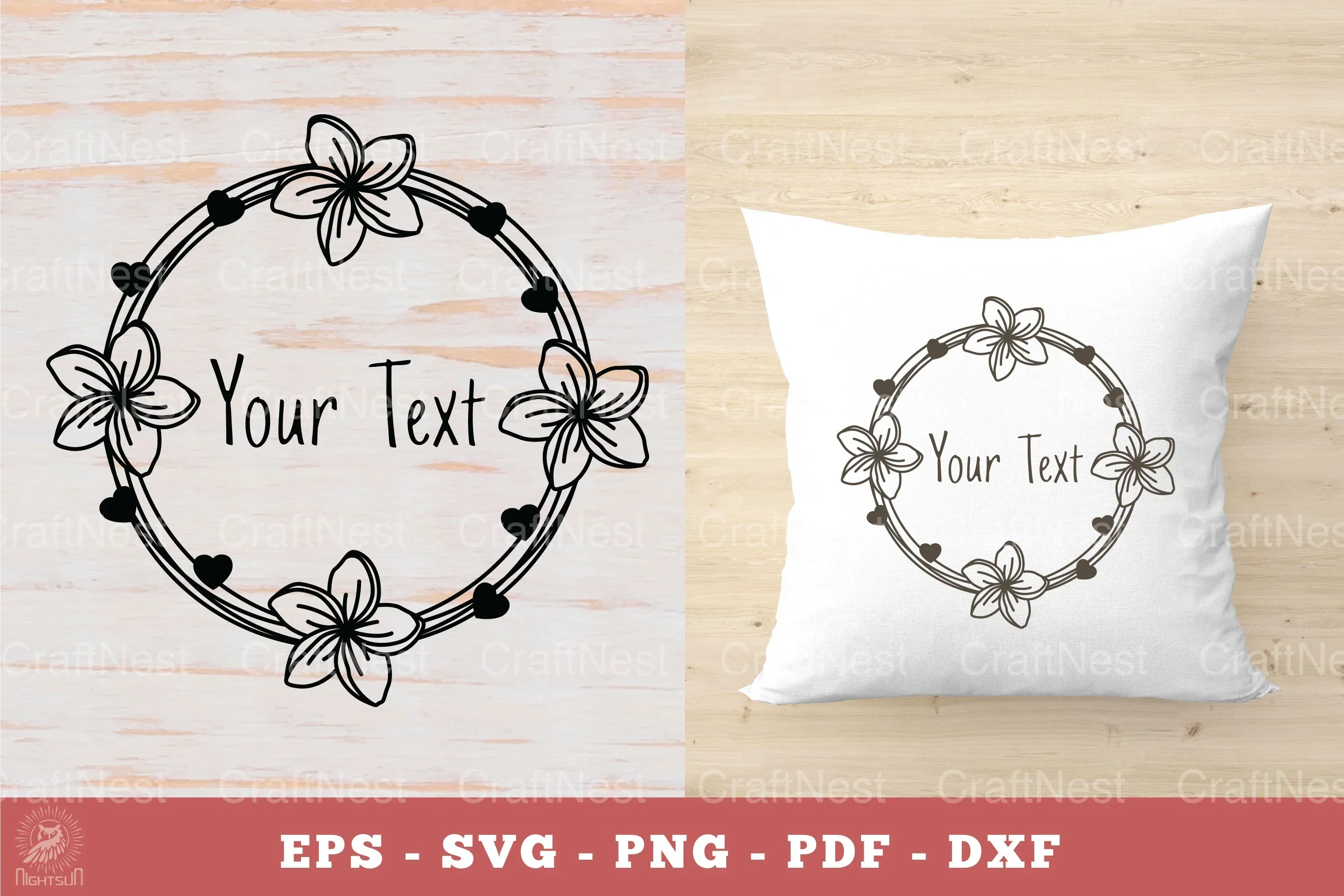 Plumeria Flowers Monogram SVG Bundle