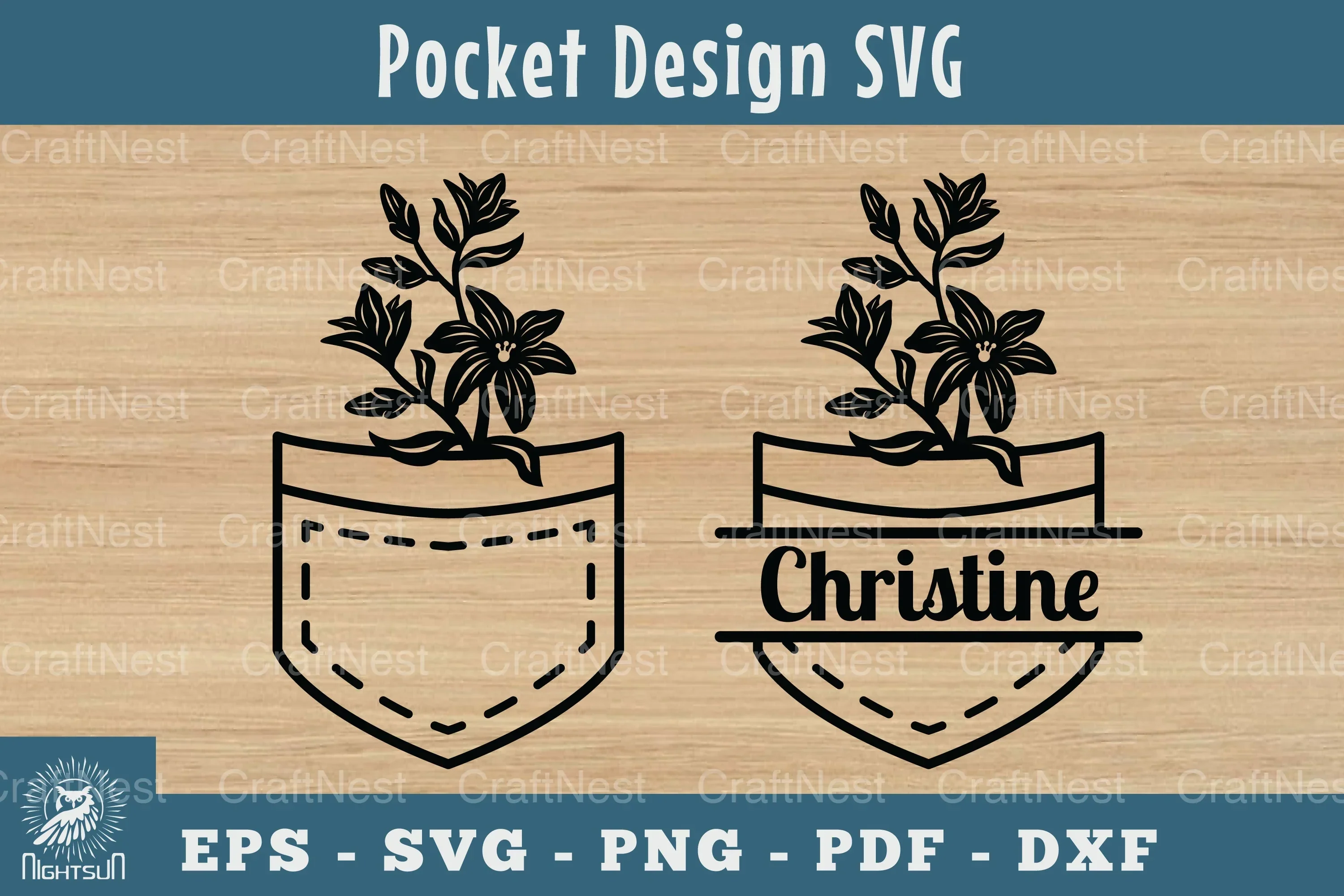 Pocket Flower SVG Bundle - Silhouette Design