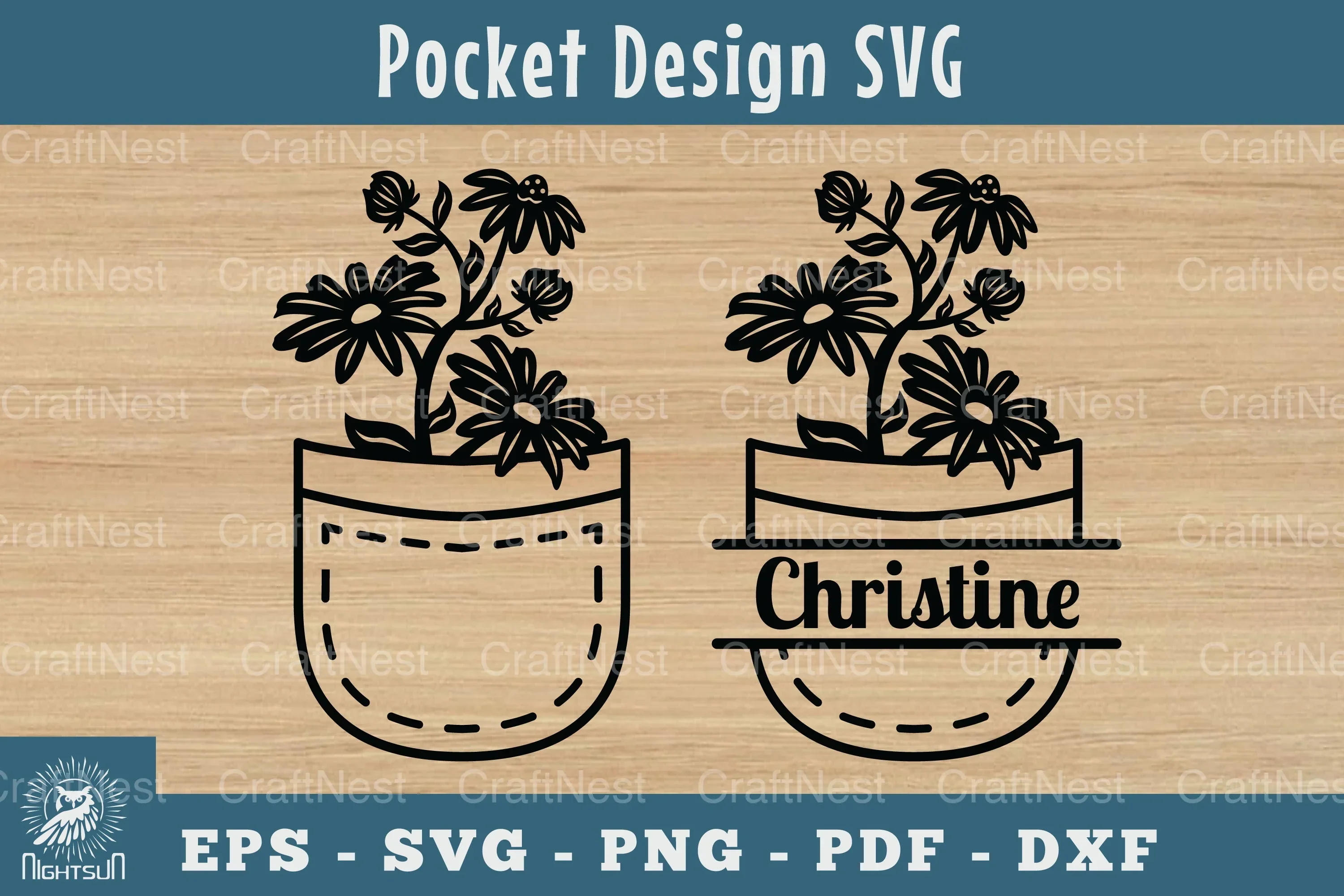 Pocket Flowers SVG Bundle