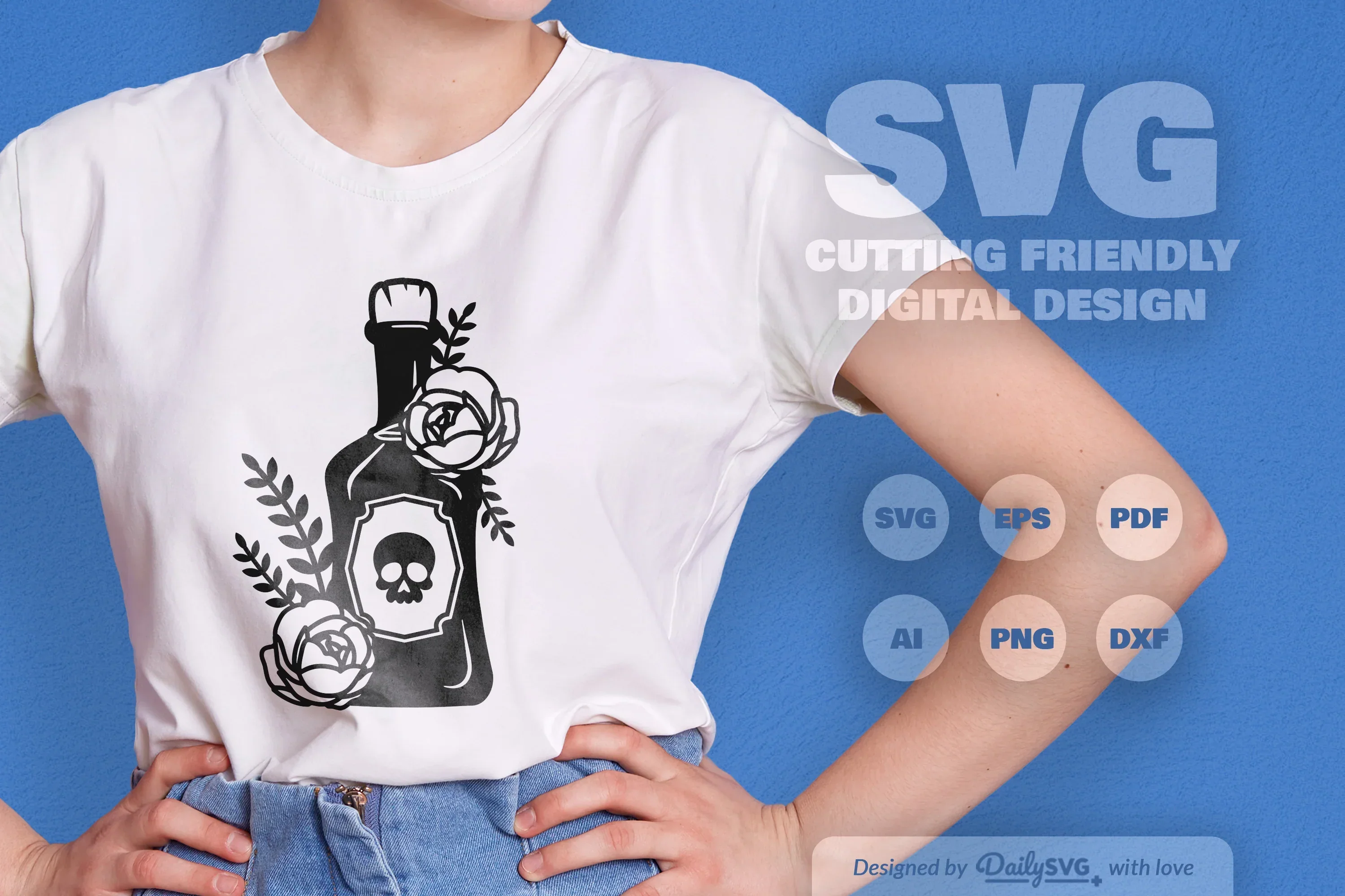 Poison Bottle with Roses Halloween SVG Bundle - Image 2