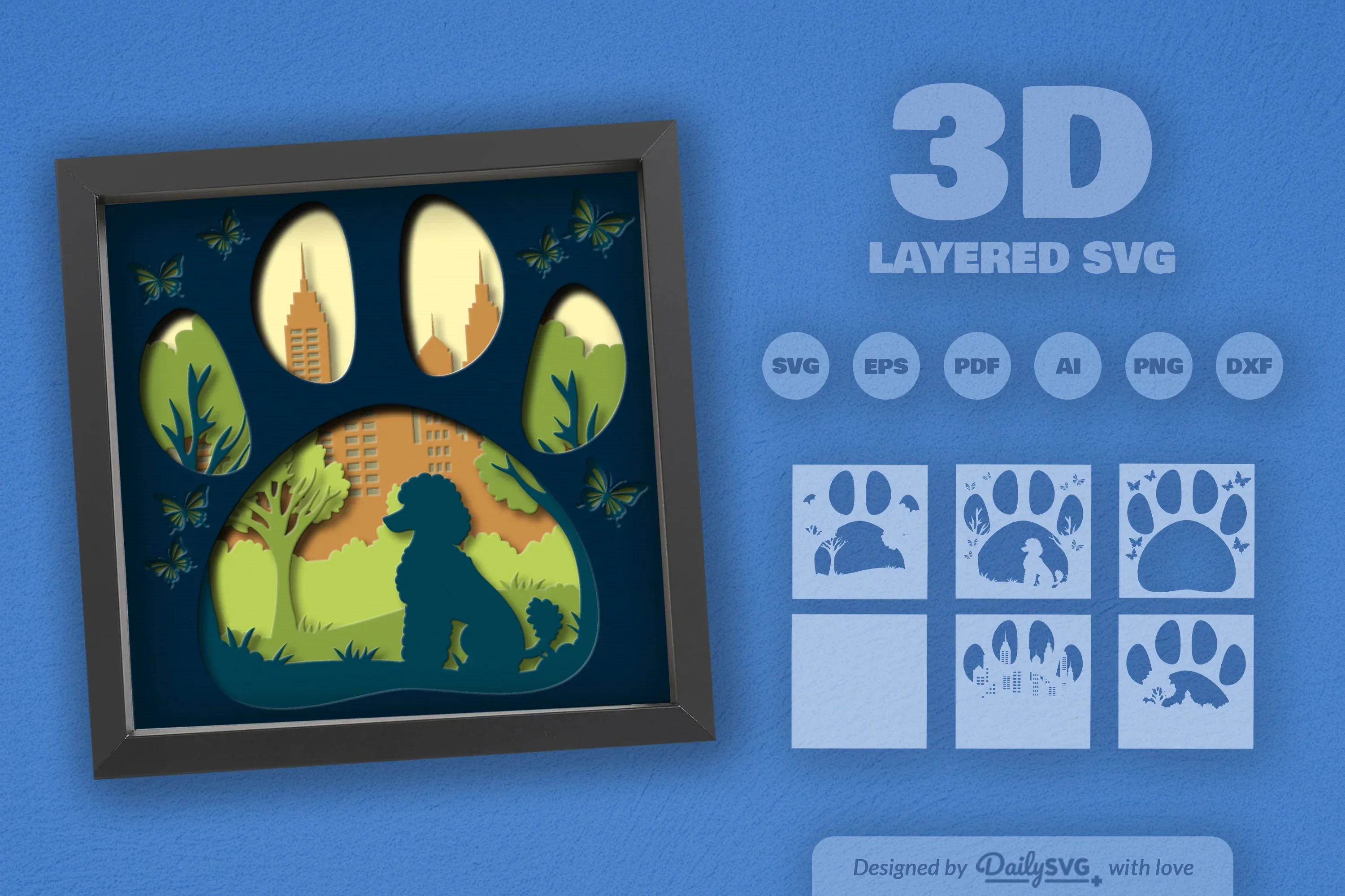 Poodle Dog Park Clipart SVG Bundle - Image 2