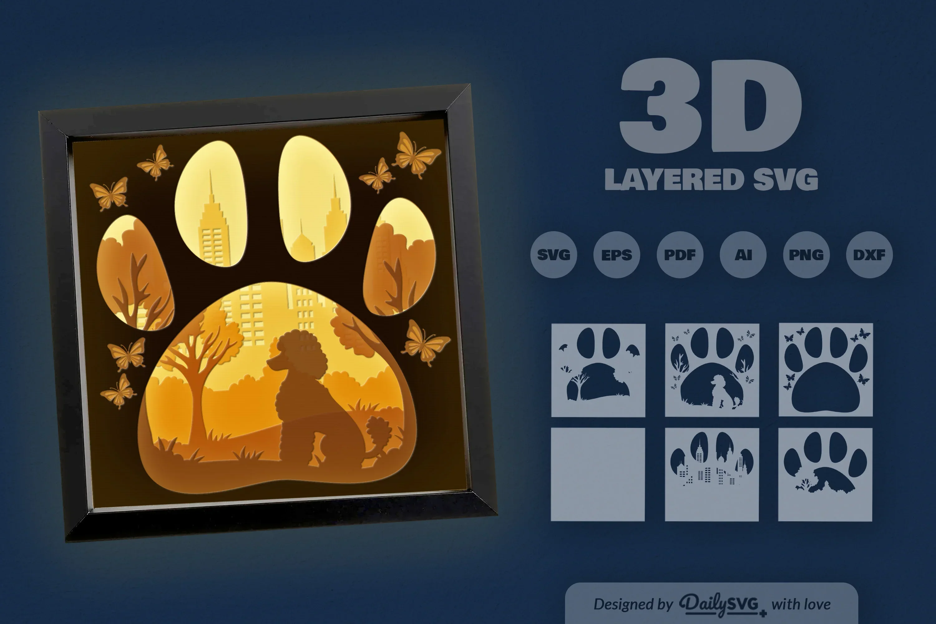 Poodle Dog Park Clipart SVG Bundle - Image 3