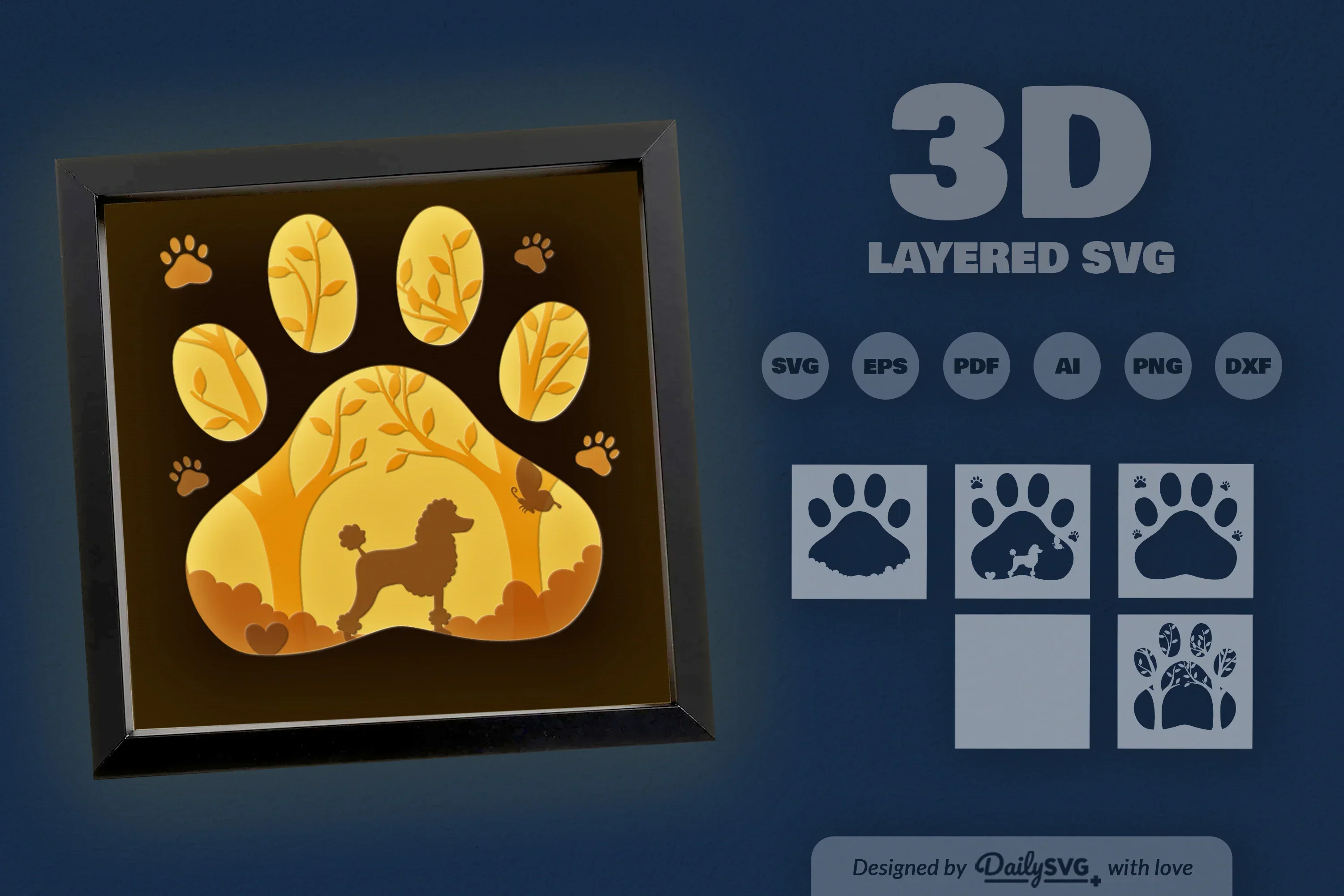 Poodle Papercut SVG Bundle - Image 3
