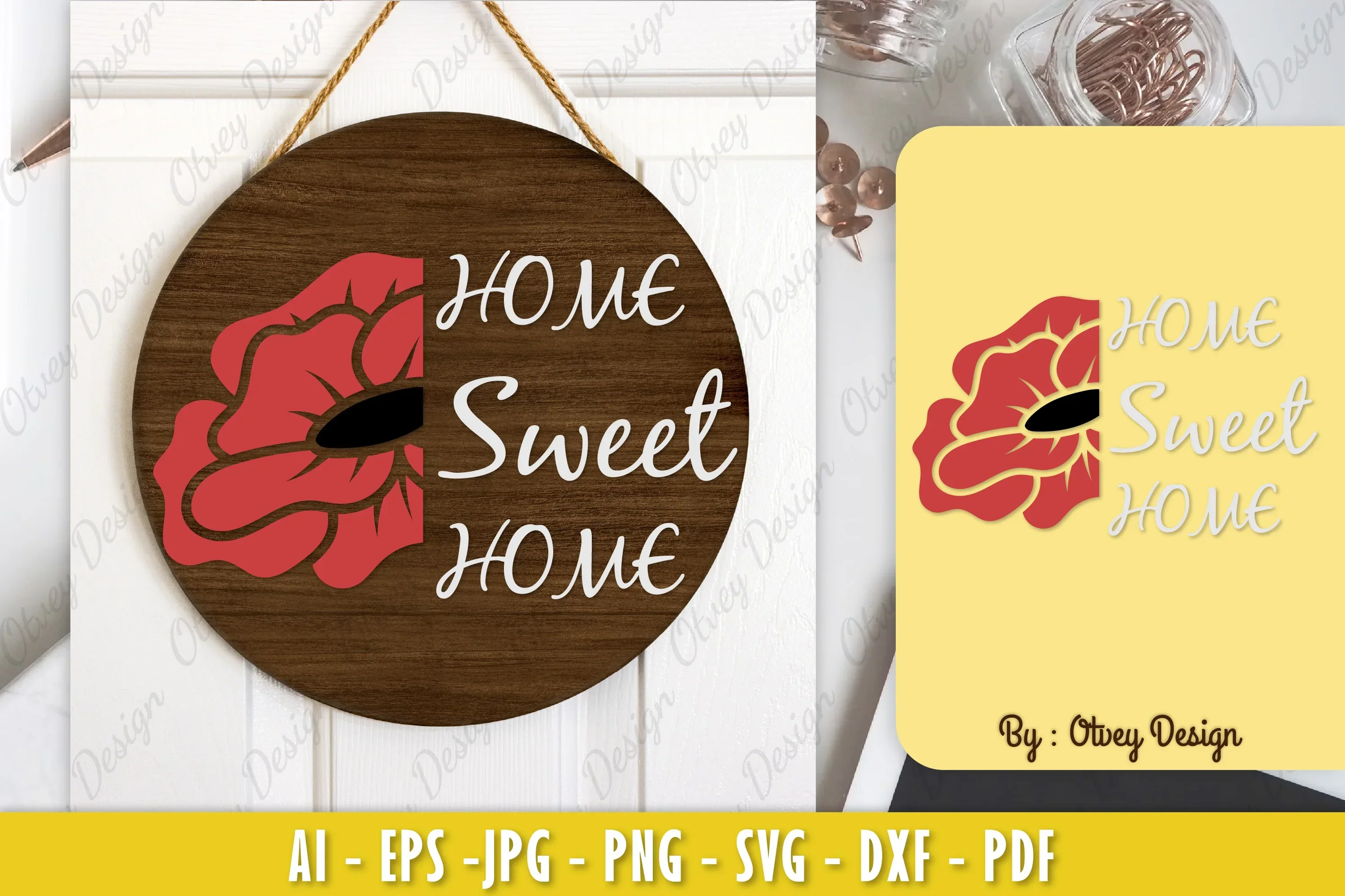 Poppy Flower Welcome Sign SVG Bundle