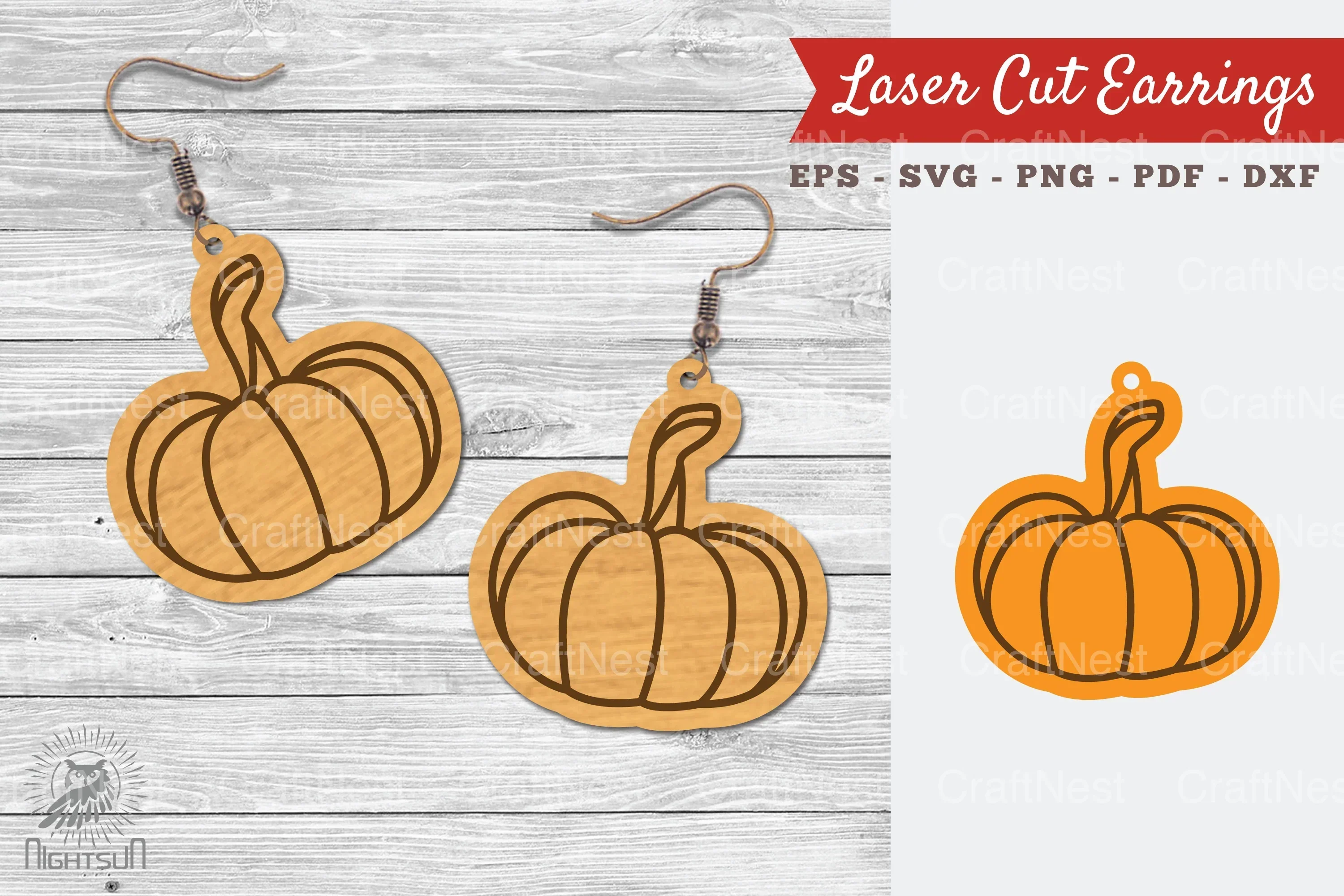 Pumpkin Laser Cut Earrings SVG Bundle