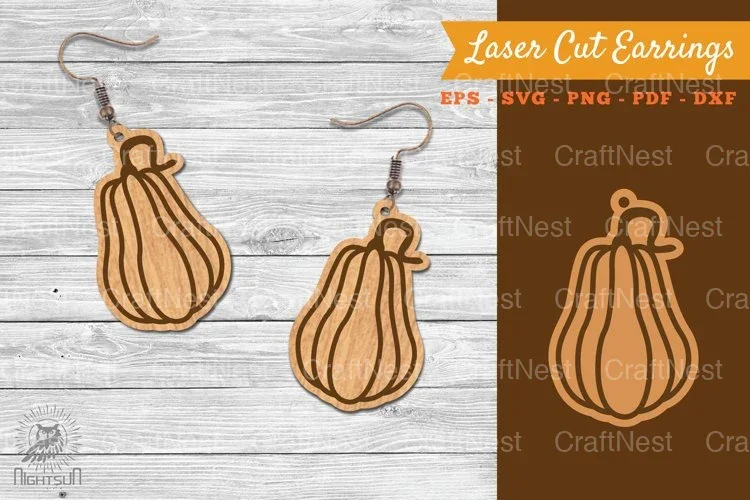 Pumpkin Laser Cut Earrings SVG Bundle