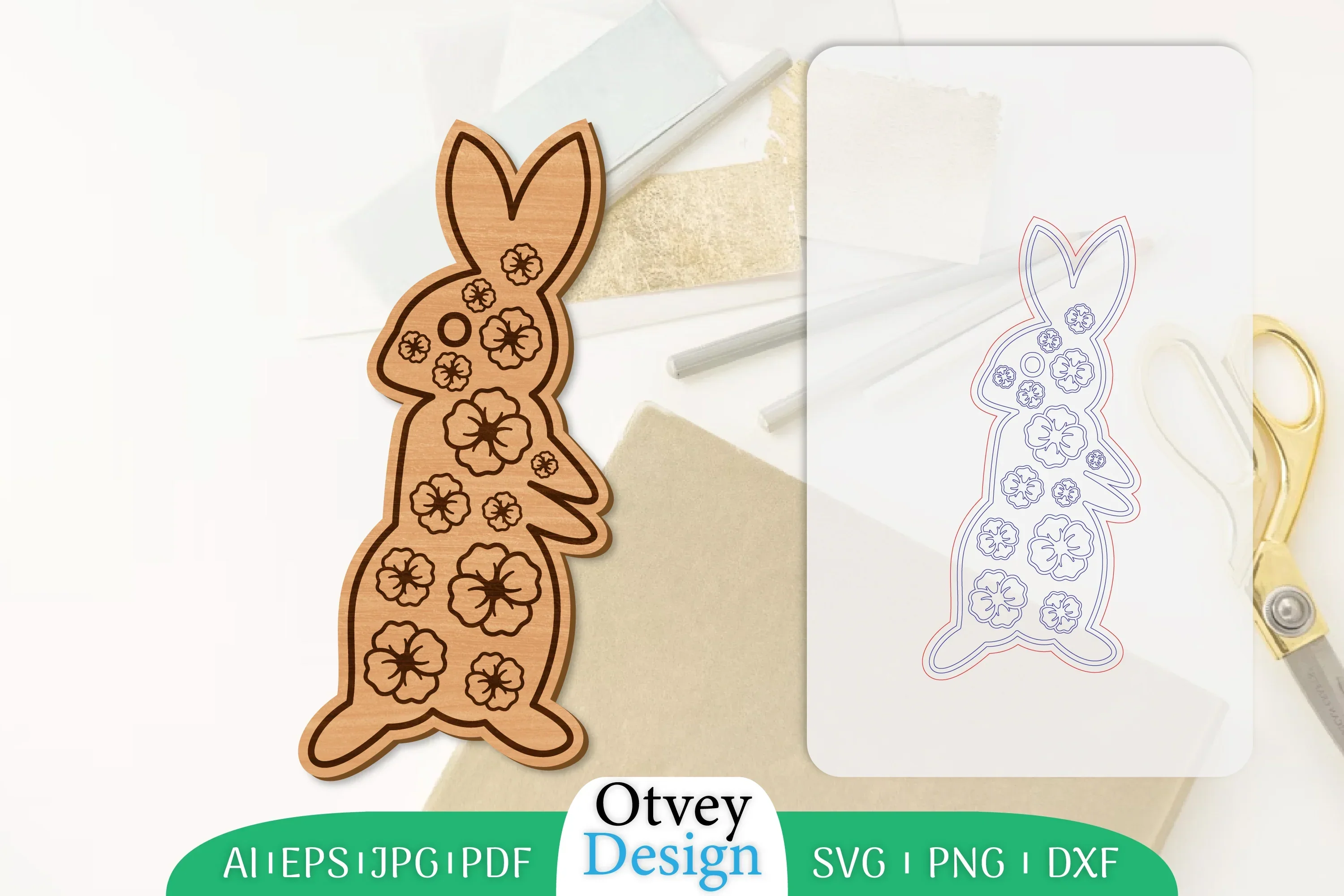 Rabbit Flower Lasercut SVG Bundle