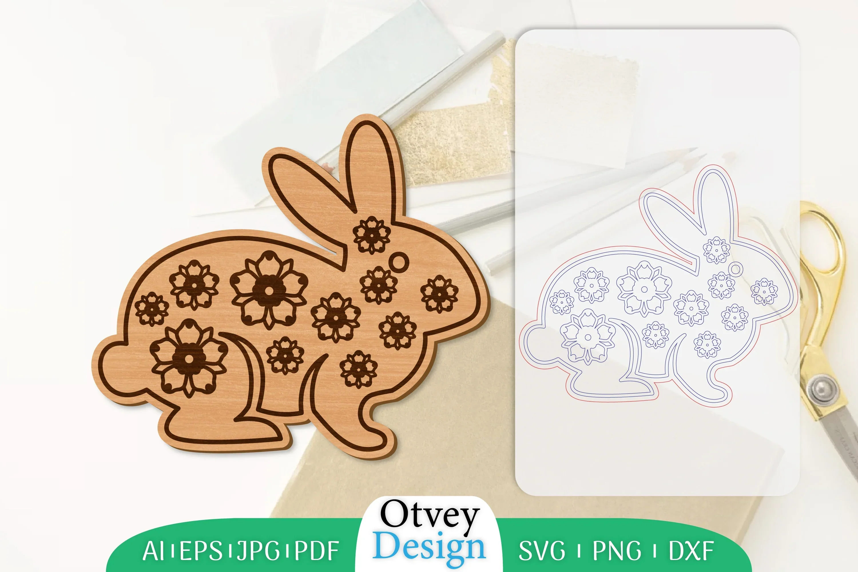 Rabbit Flower Lasercut SVG Bundle