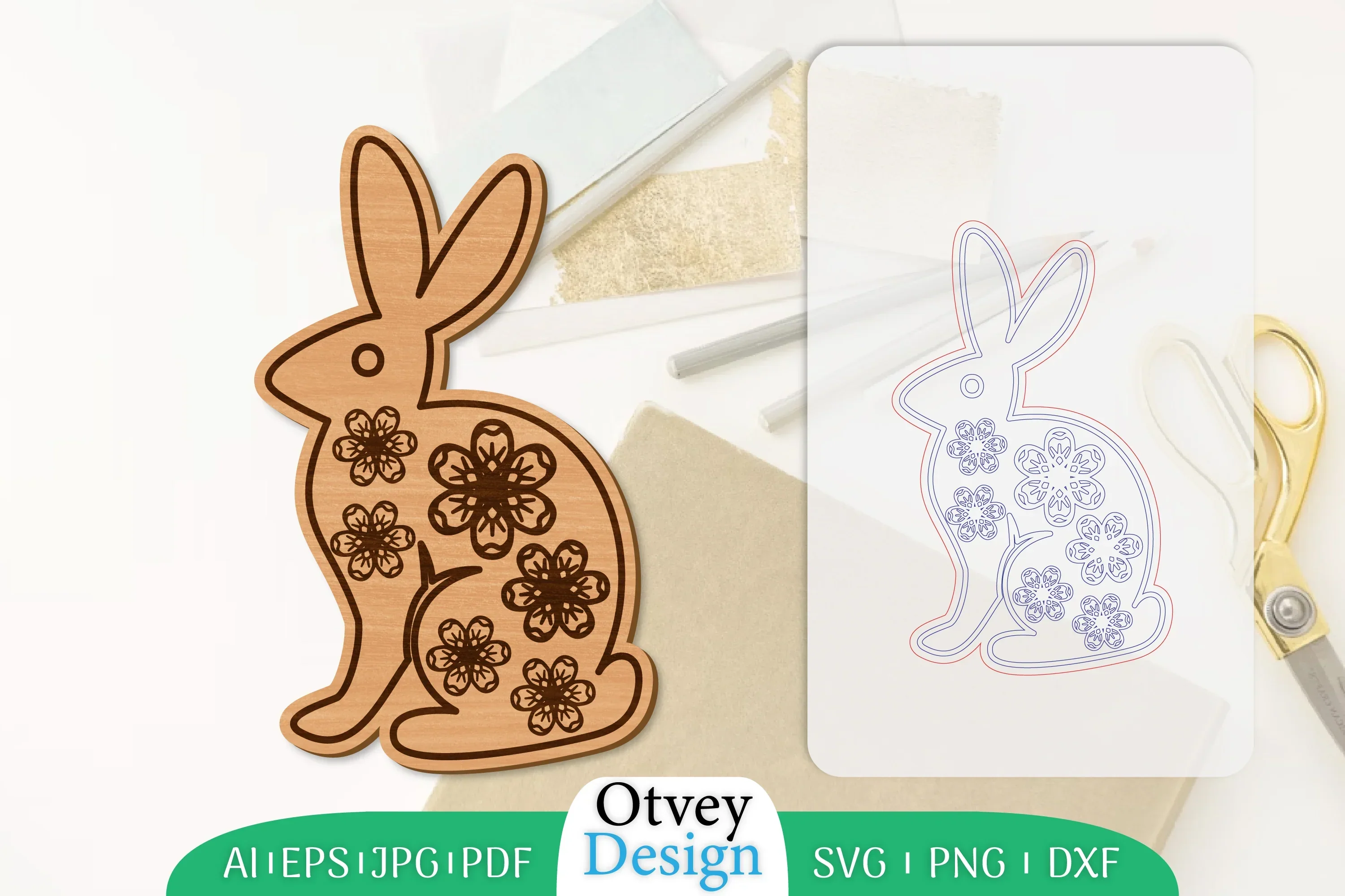 Rabbit Flower Lasercut SVG Bundle