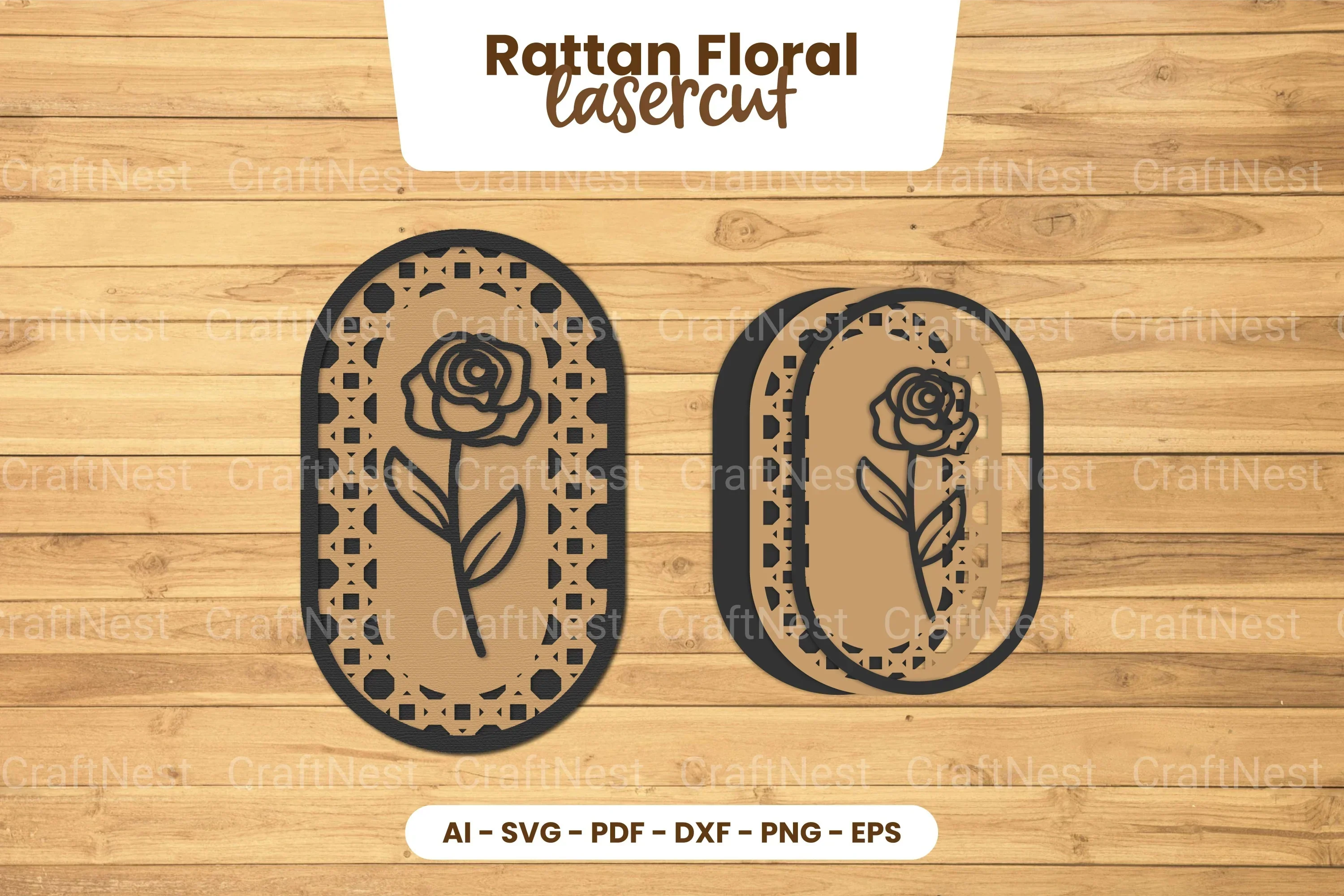 Rattan Floral Lasercut SVG Bundle