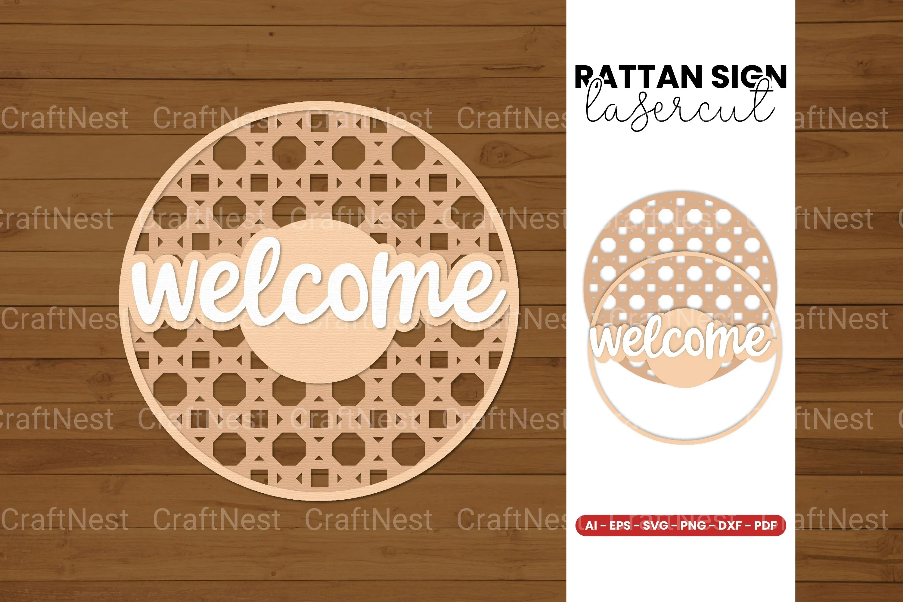 Rattan Sign Lasercut SVG Bundle