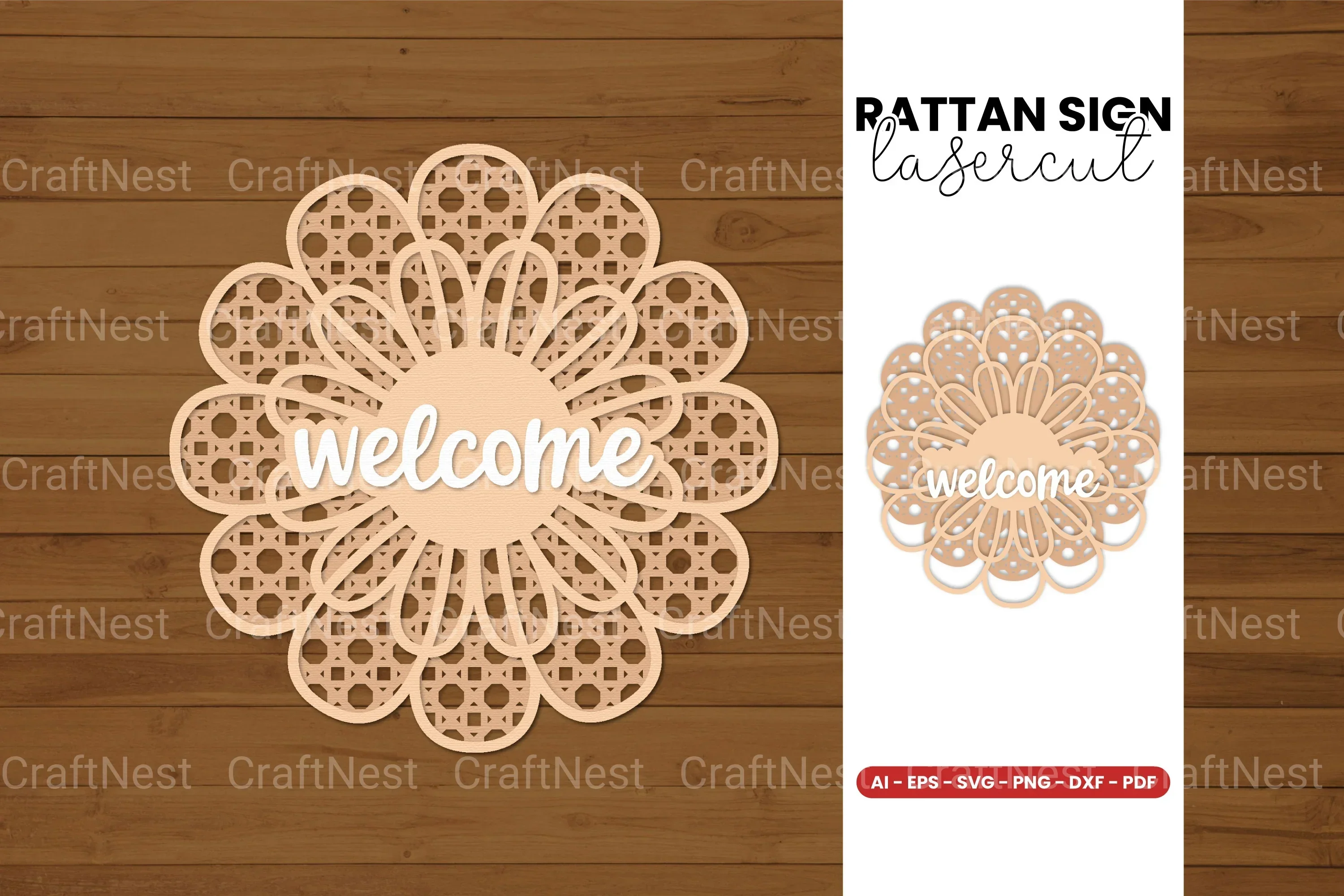 Rattan Sign Lasercut SVG Bundle