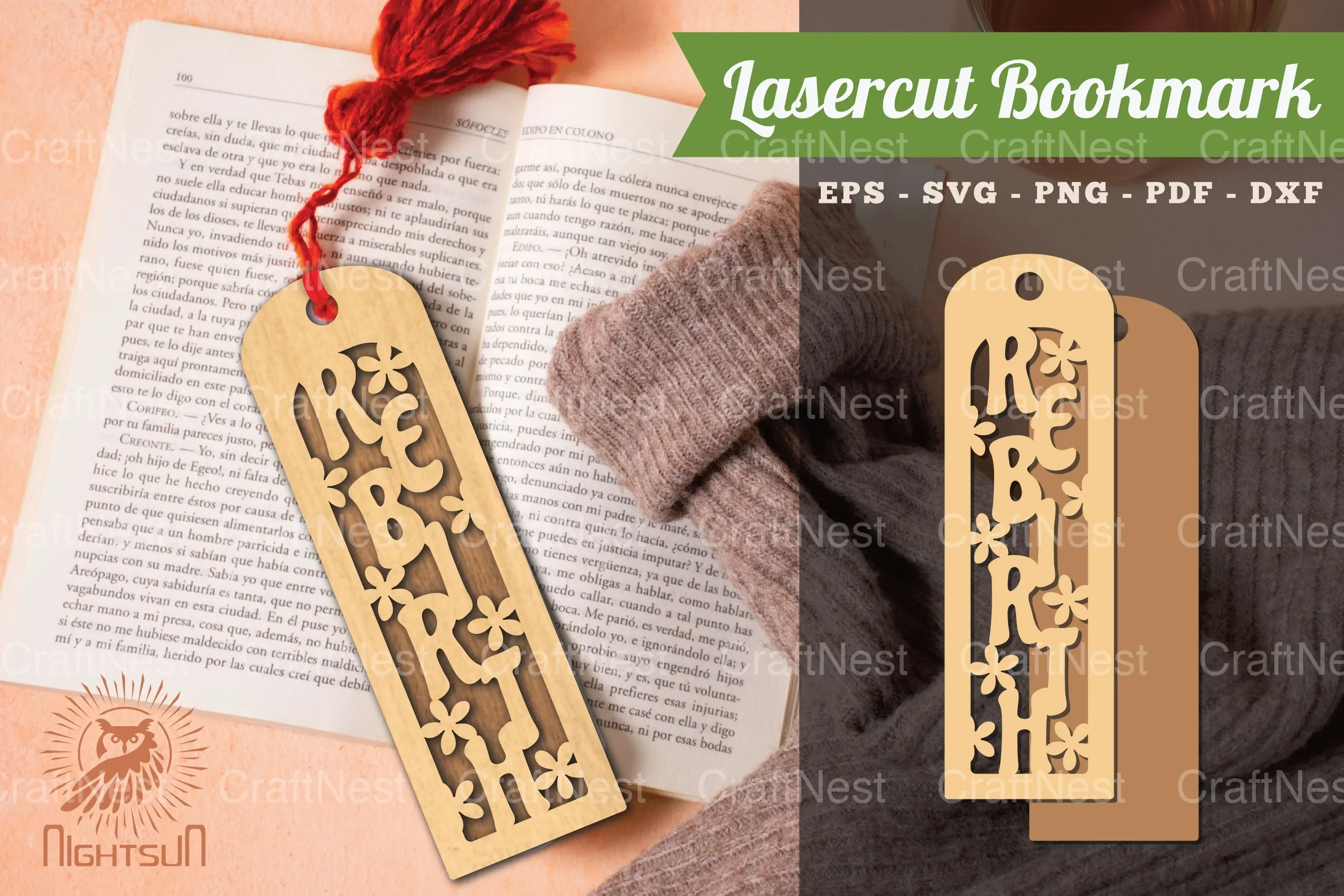 Rebirth Laser Cut Bookmark Clipart Bundle