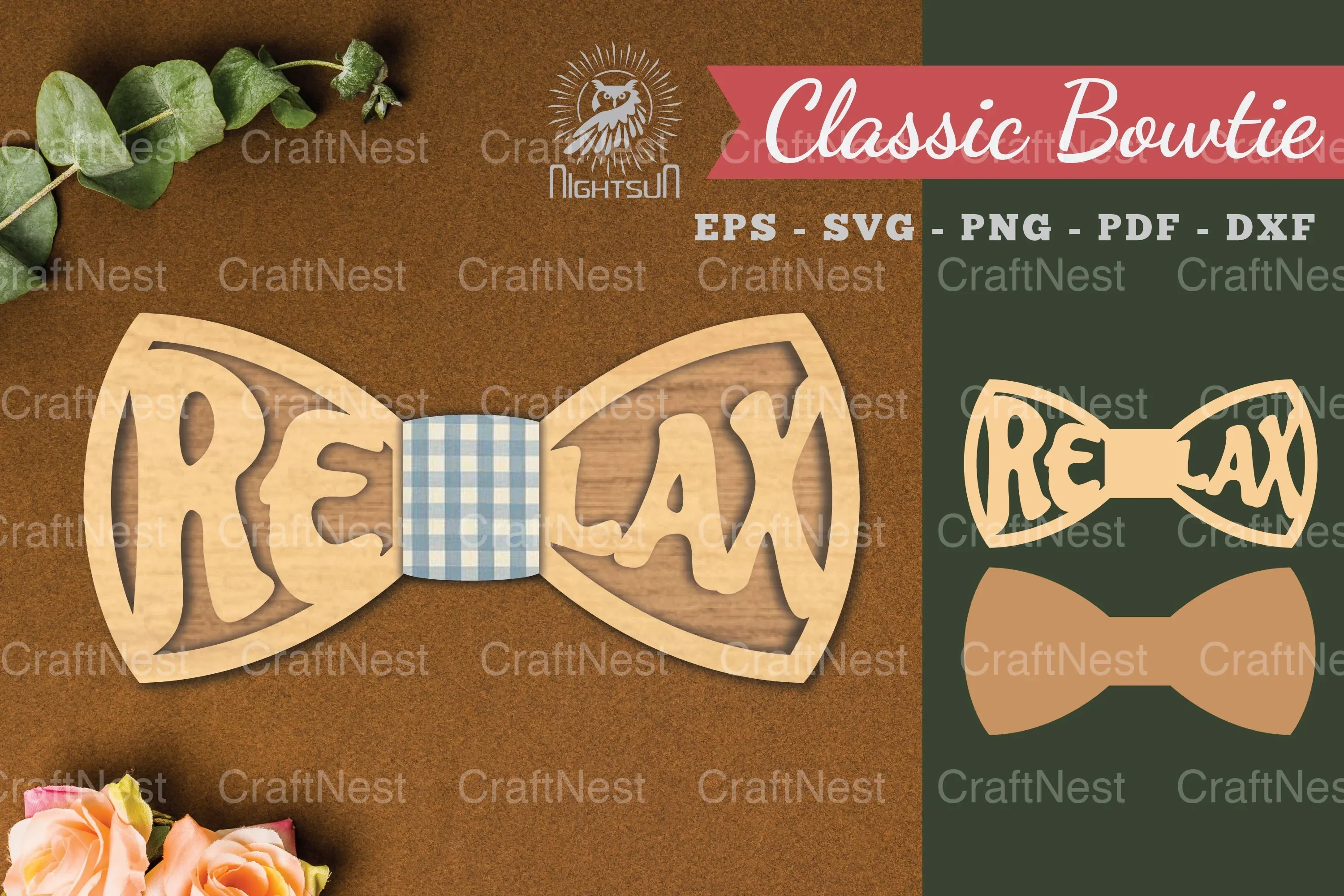 Relax Laser Cut Bowtie Clipart Bundle