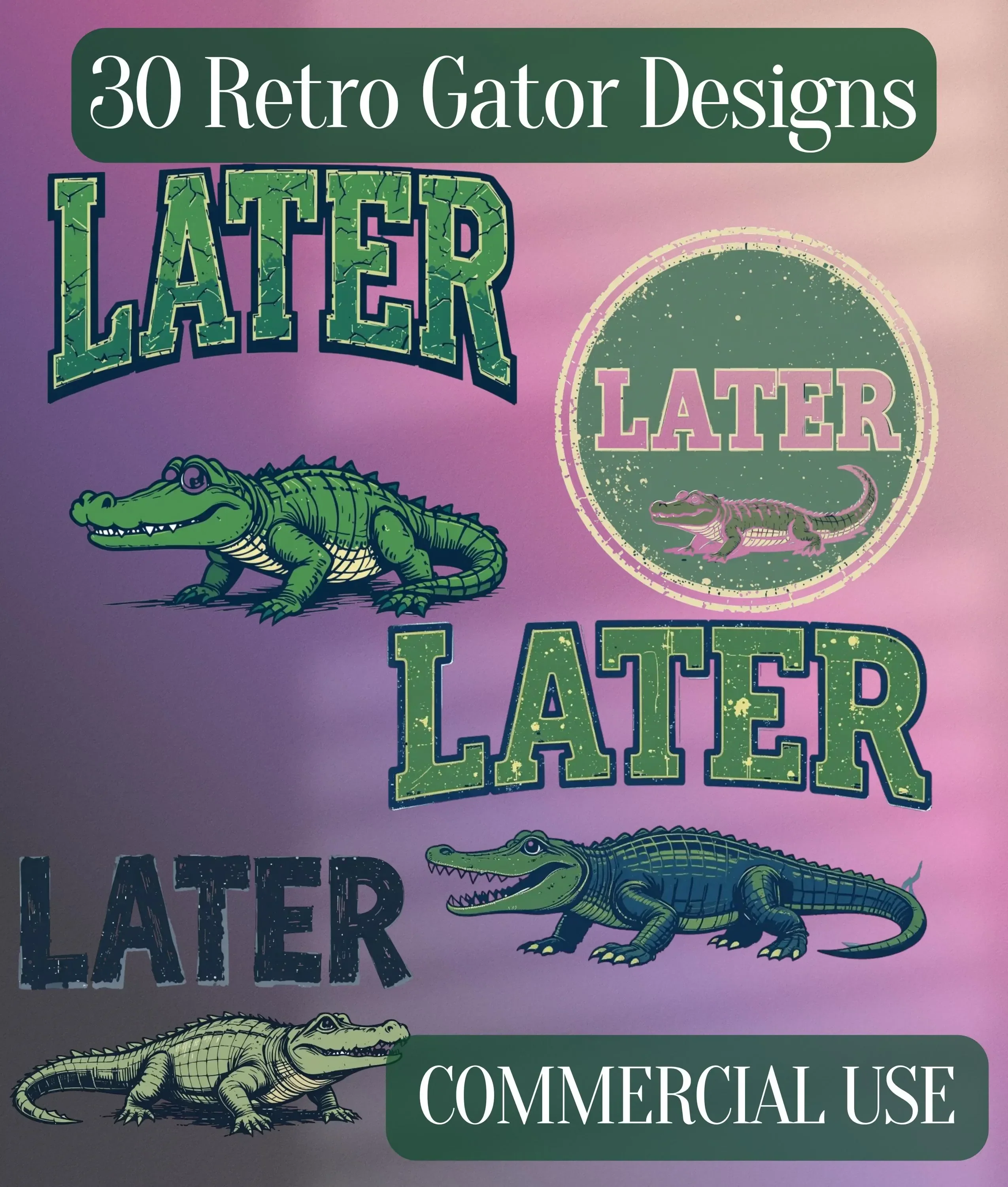 Retro Alligator SVG Bundle - Image 10