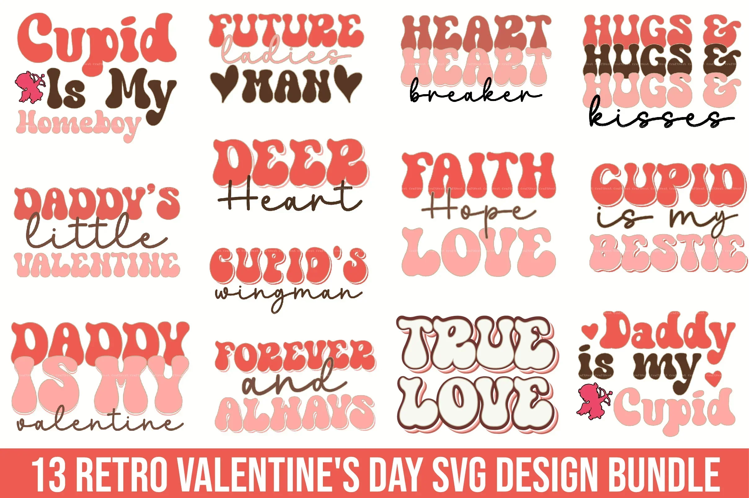 Retro Valentine's Day SVG Bundle