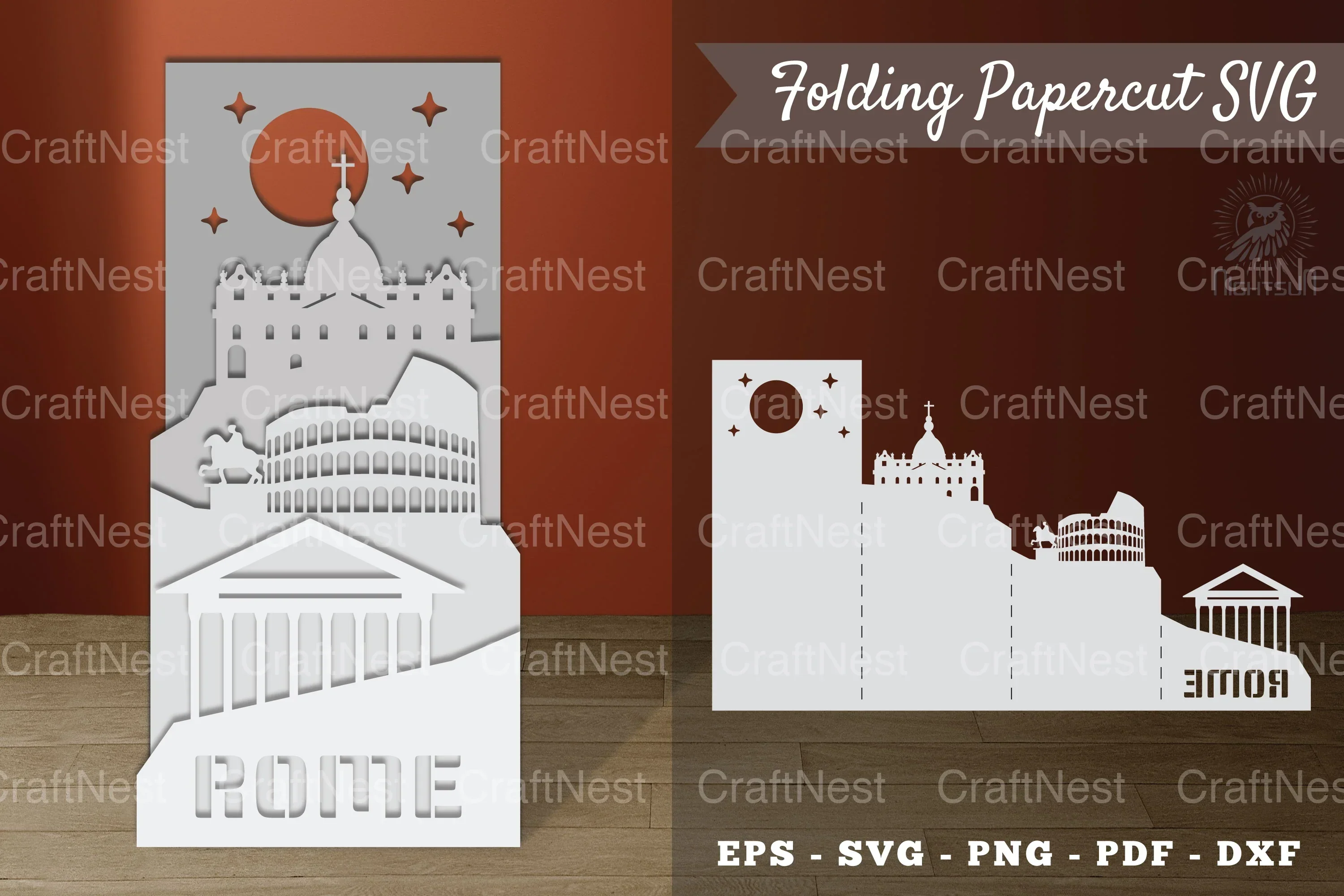 Rome City Papercut SVG Bundle