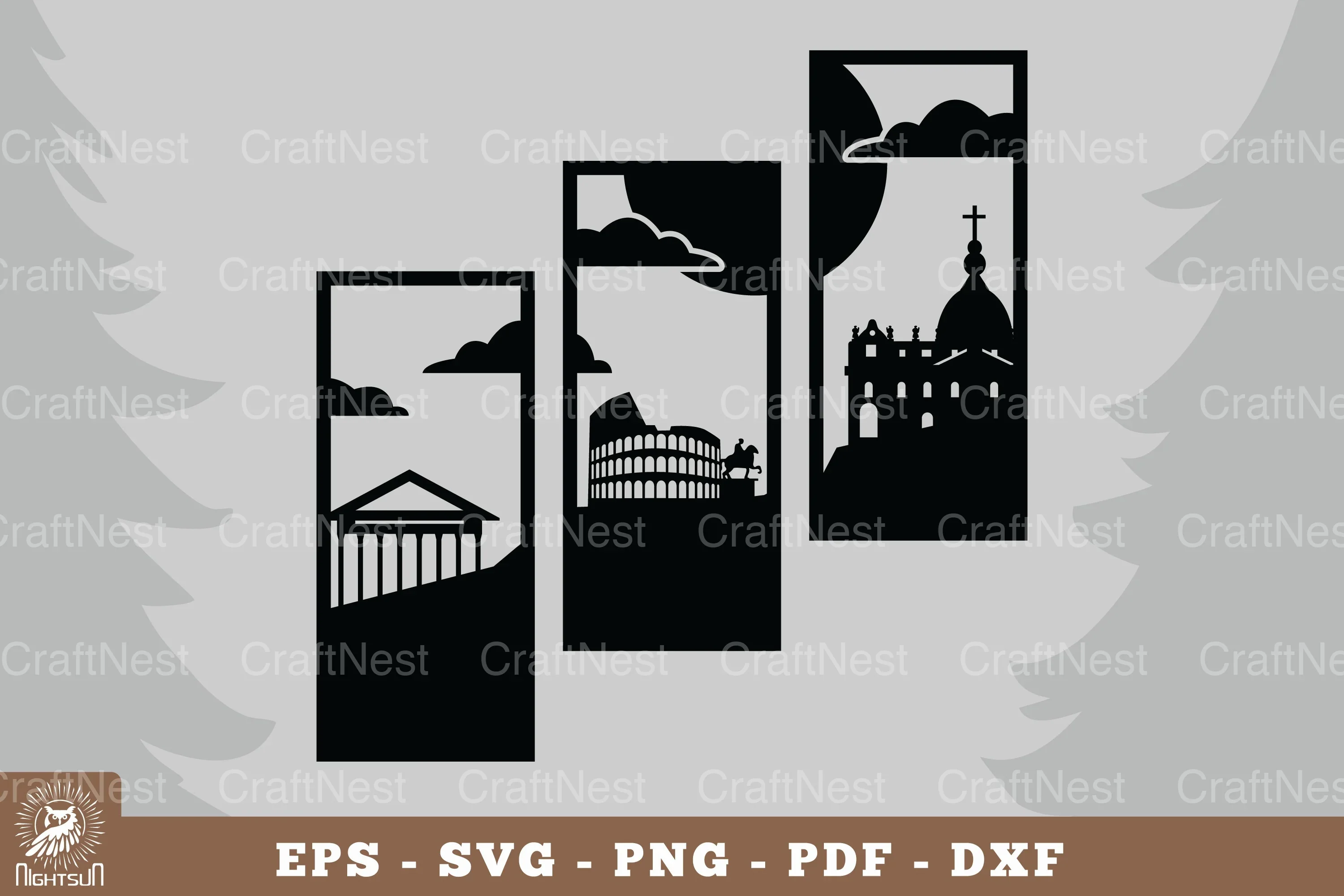 Rome City View Home Decor Clipart Bundle