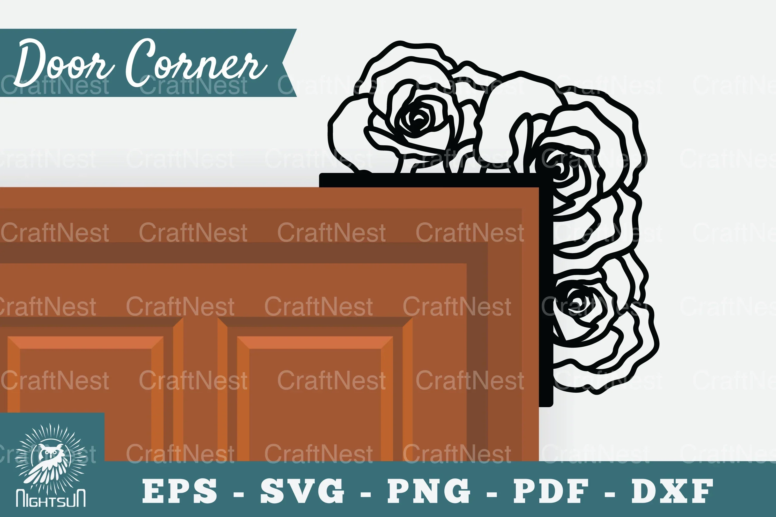 Rose Flower Door Corner Clipart Bundle