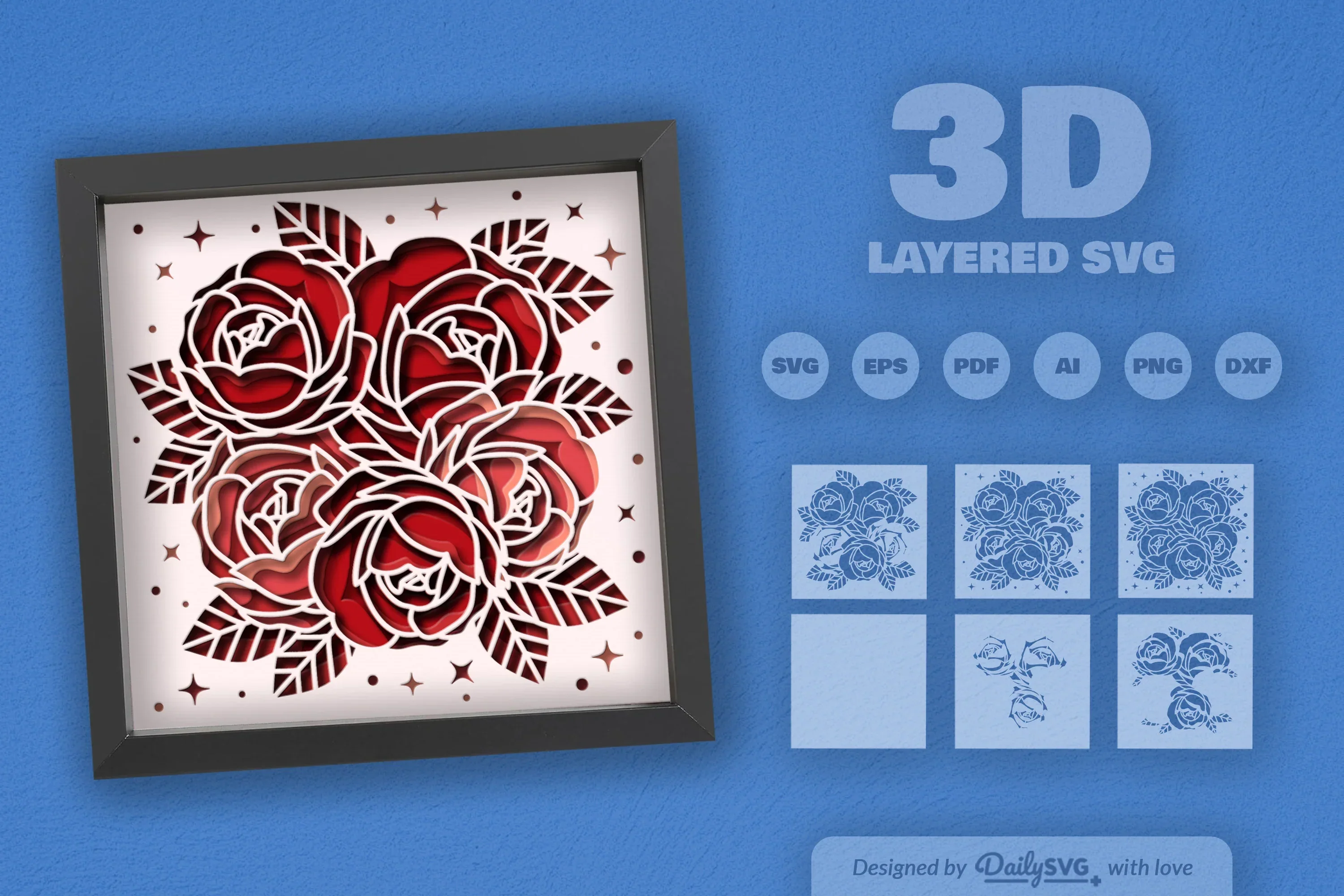 Roses Papercut SVG Bundle - Image 2