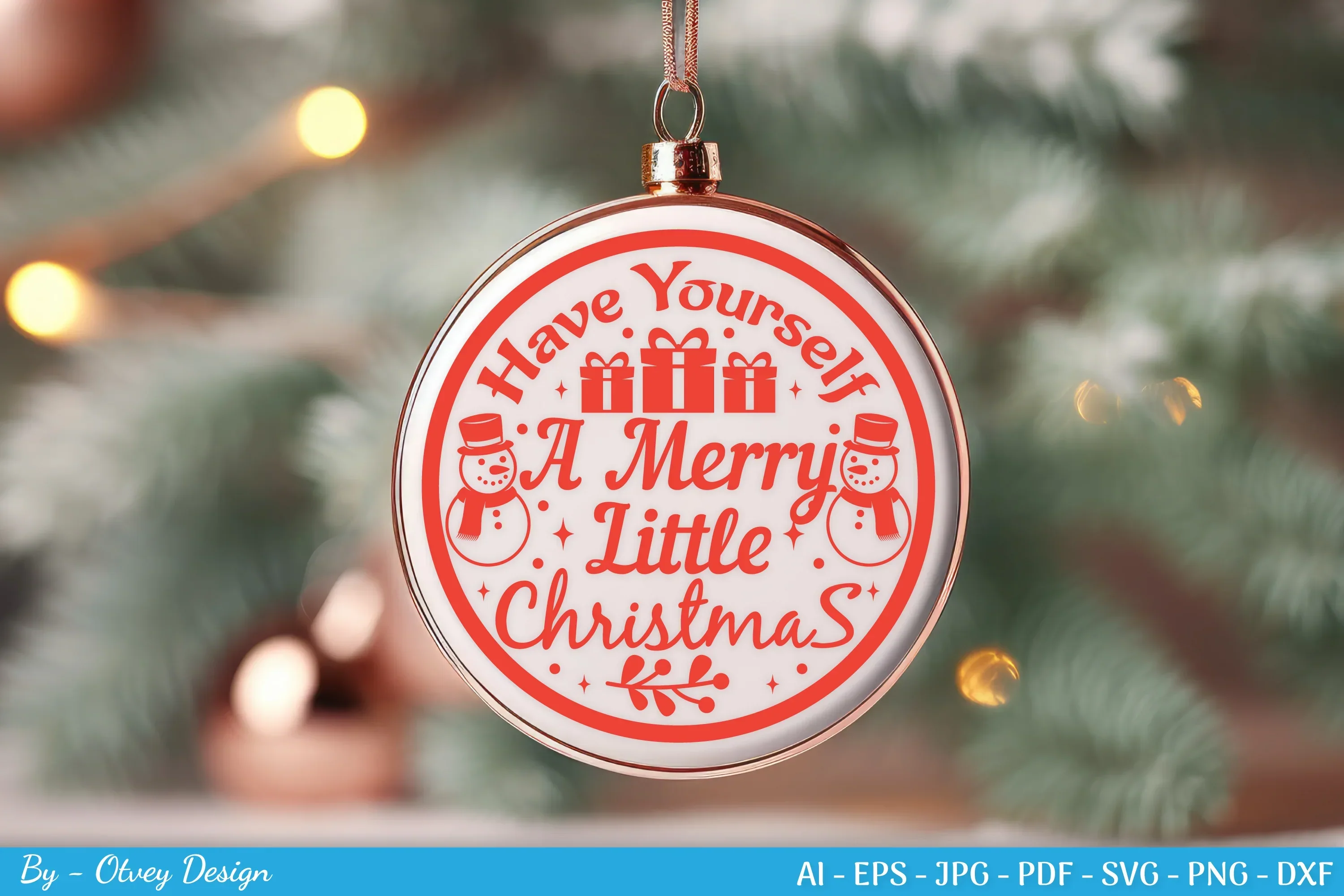 Round Christmas Ornaments SVG Bundle for Cricut - Image 2