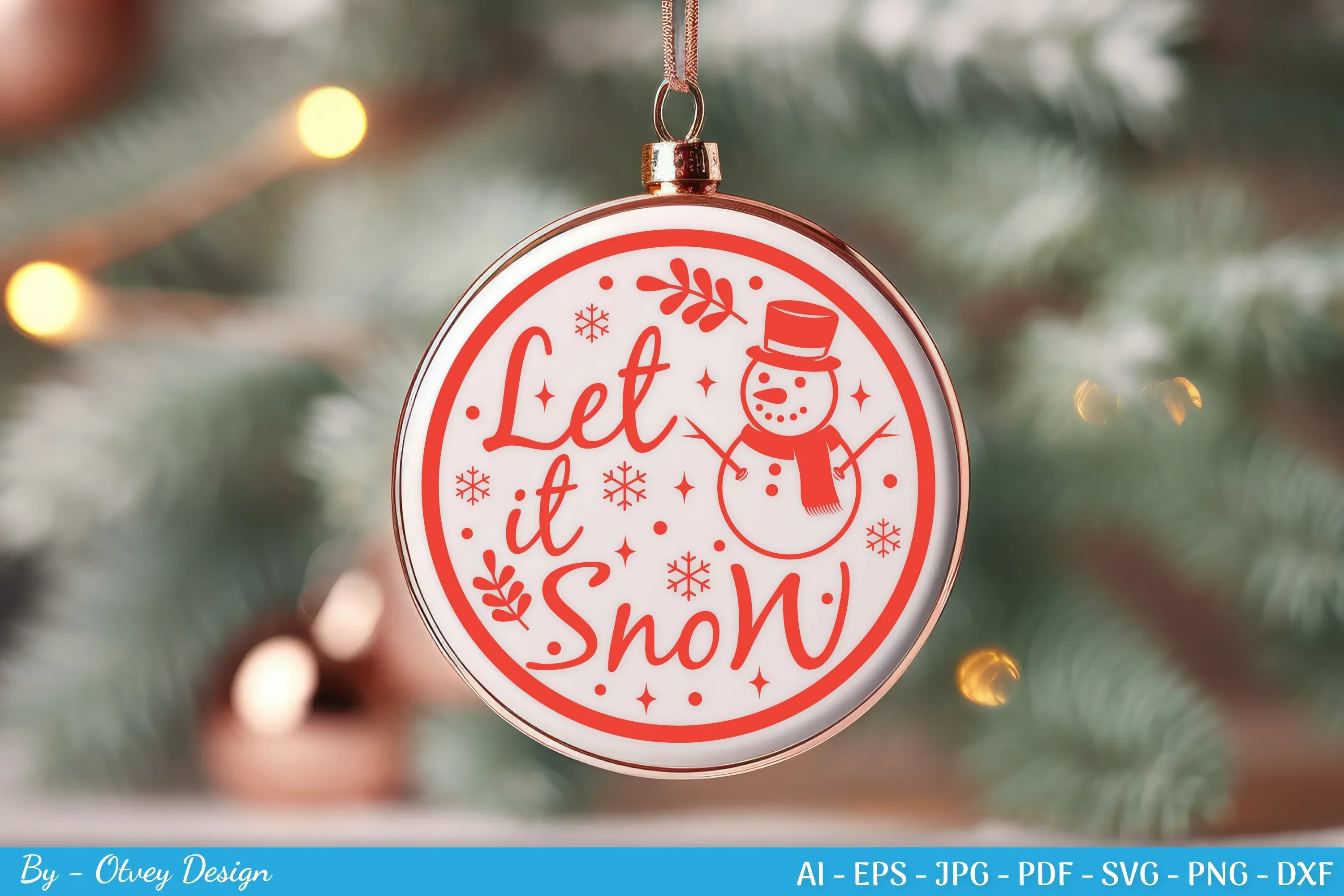 Round Christmas Ornaments SVG Bundle for Cricut - Image 2